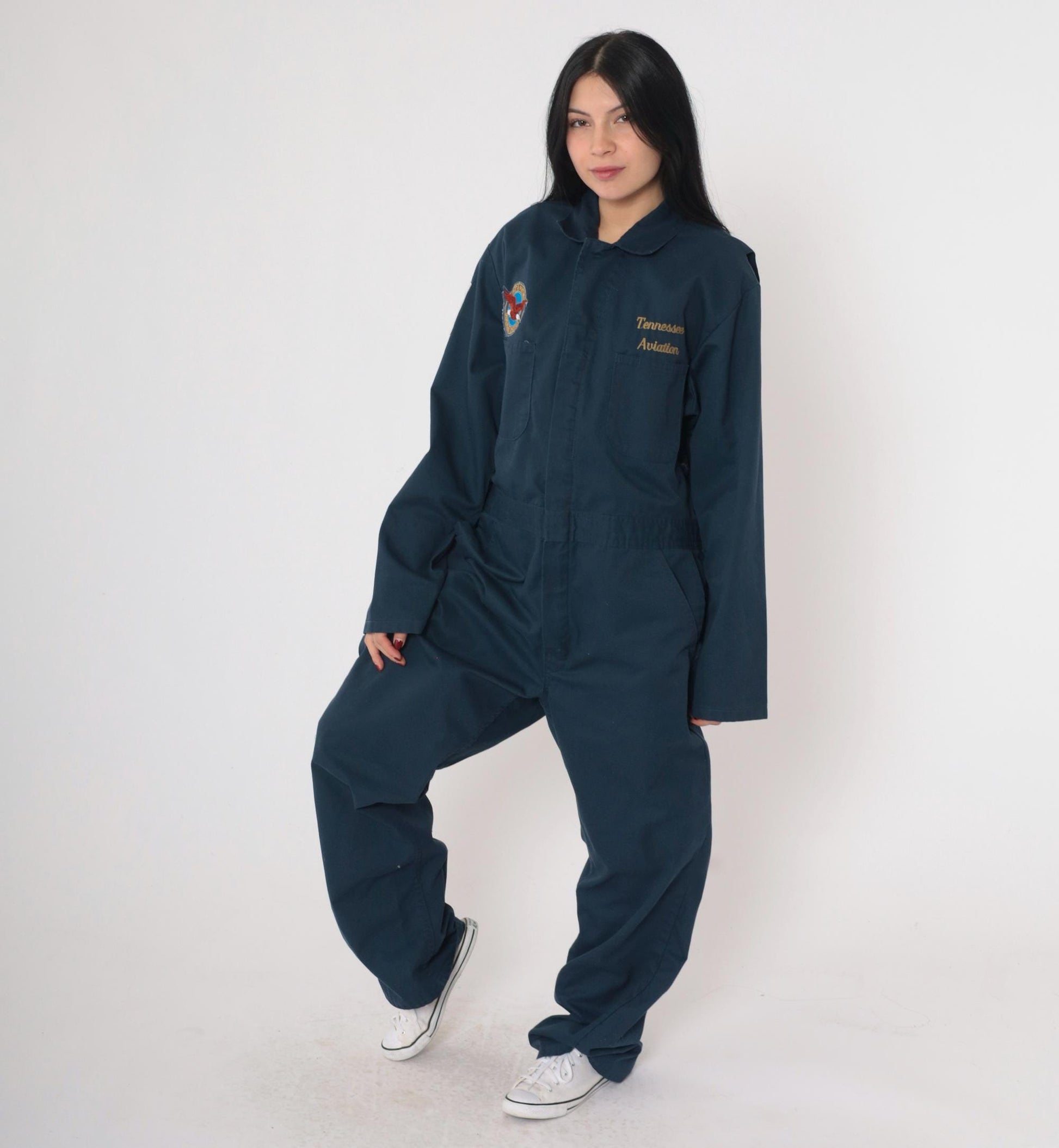 00s Navy Tennessee Aviation Jumpsuit Coveralls Pratt Whitney Exxon Patch Extra Large