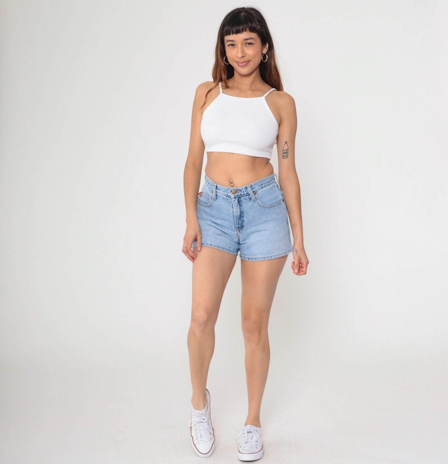 90s Mudd Light Wash Denim Shorts Mid Rise Blue Small