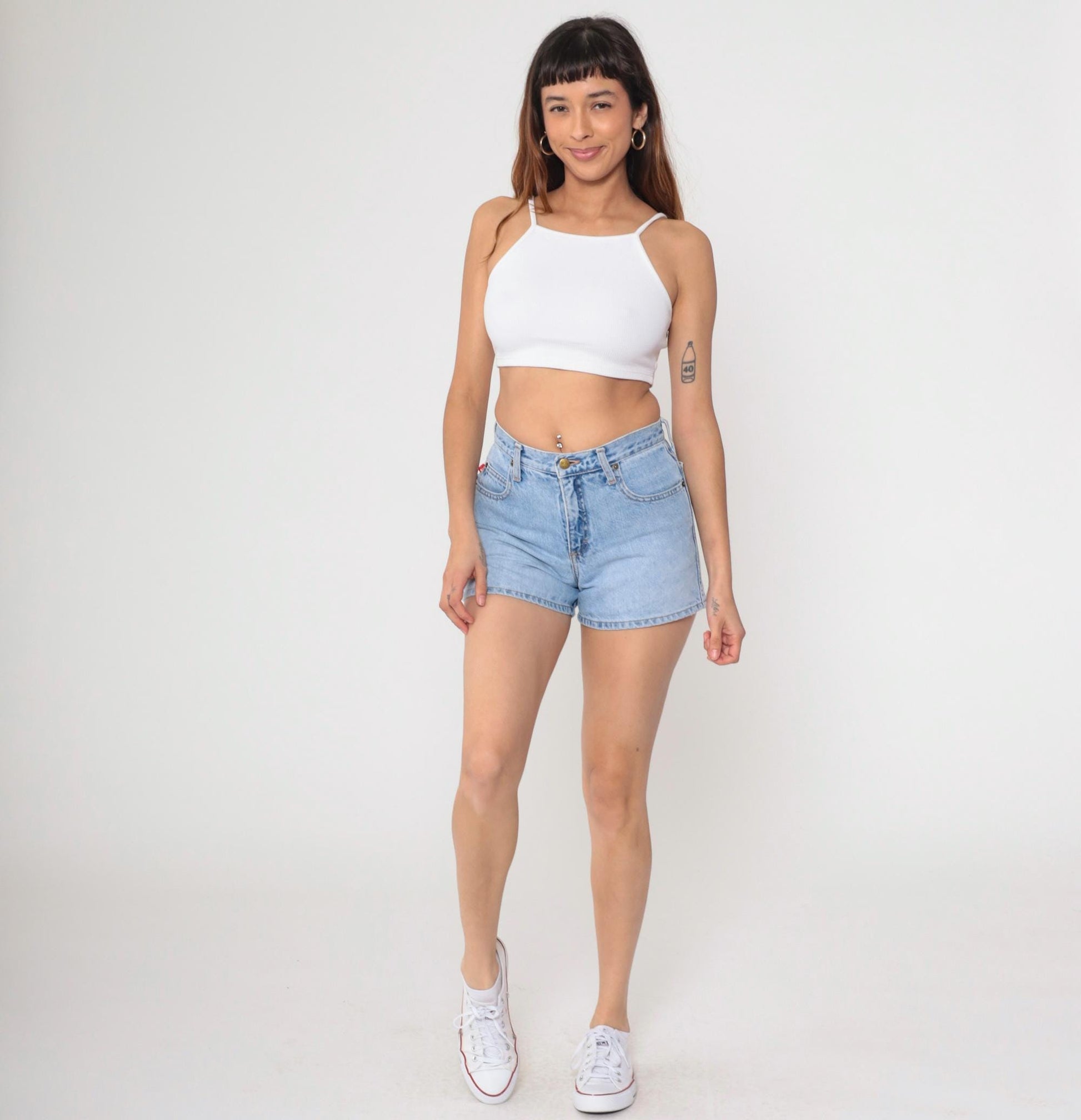90s Mudd Light Wash Denim Shorts Mid Rise Blue Small