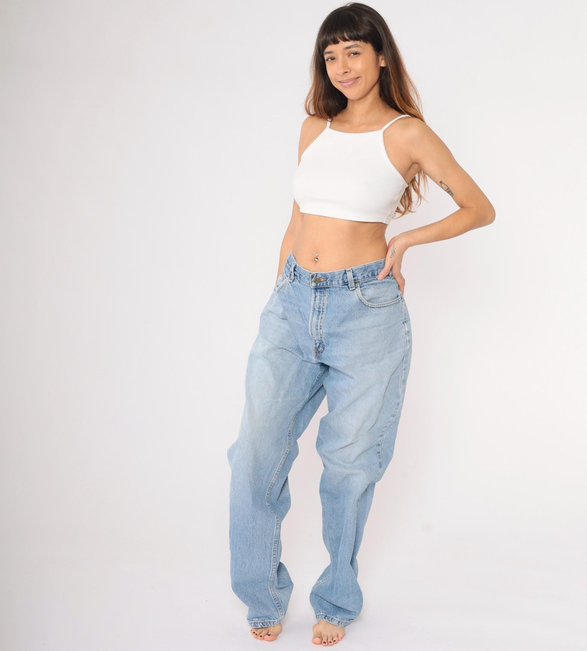 90s Austin Jeans Men's 38x36 High Rise Straight Leg Blue Denim Large