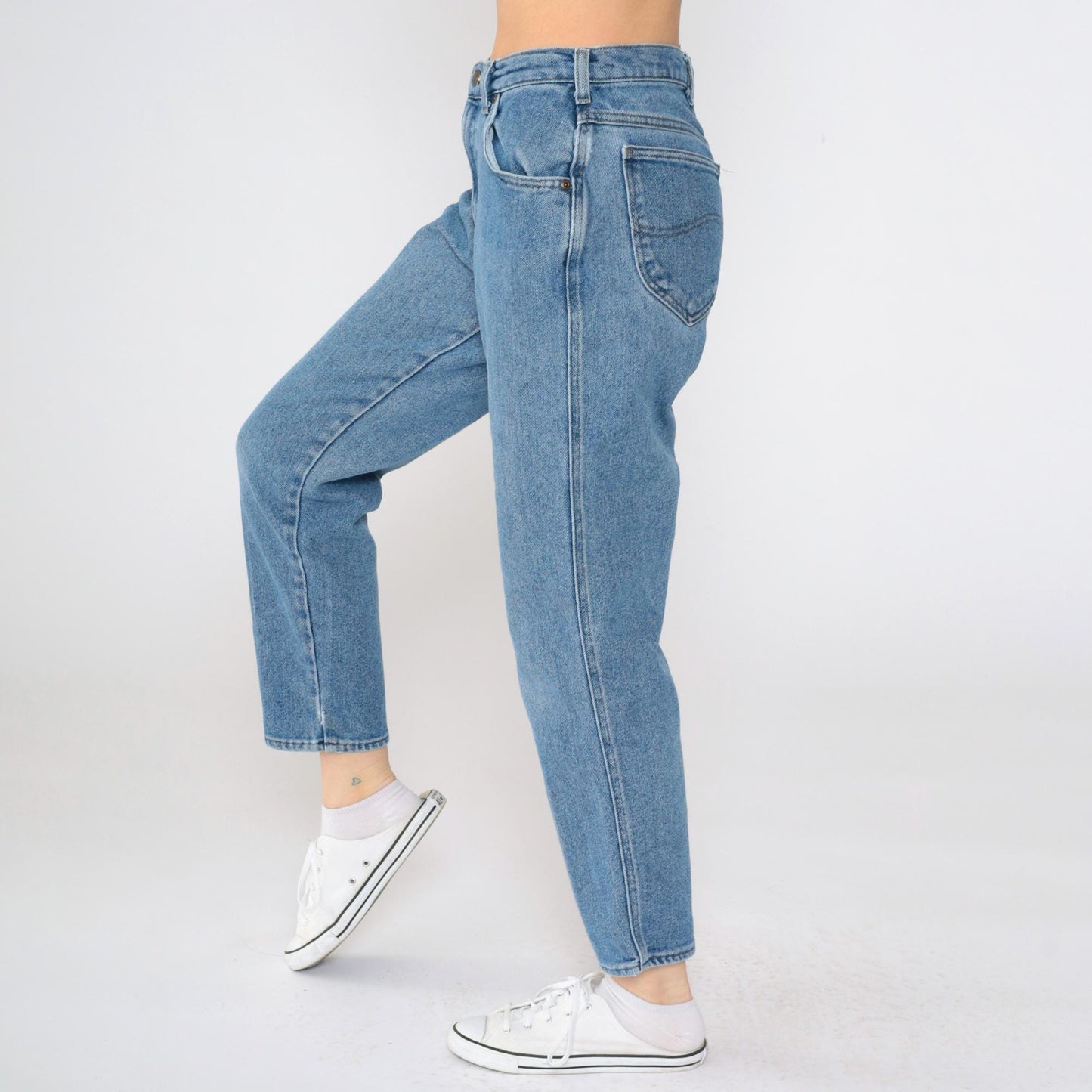 90s Lee High Waist Straight Leg Mom Jeans Blue Denim Small