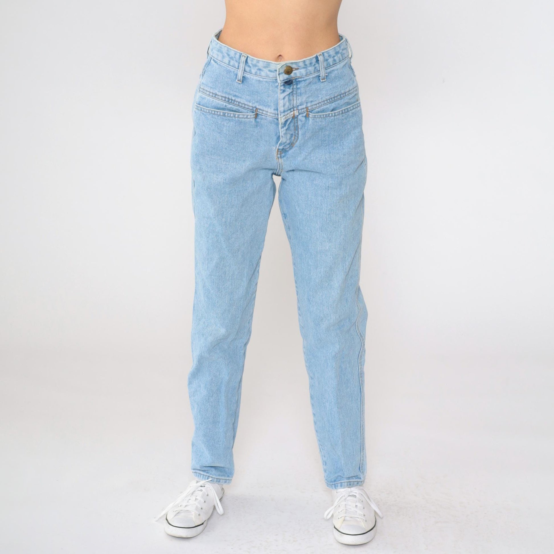 90s Marithé François Girbaud Light Wash High-Rise Tapered Jeans Small S