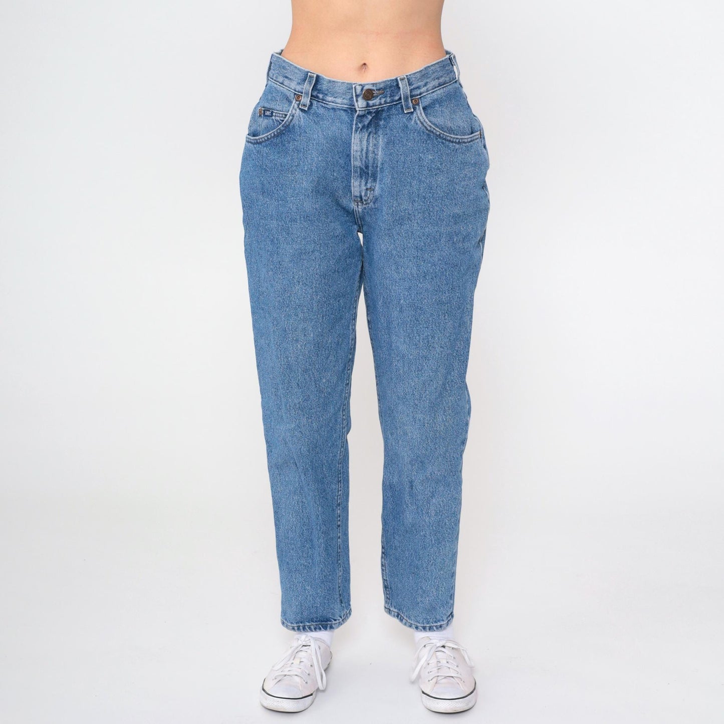 90s Lee High Waist Straight Leg Jeans Blue Denim Small
