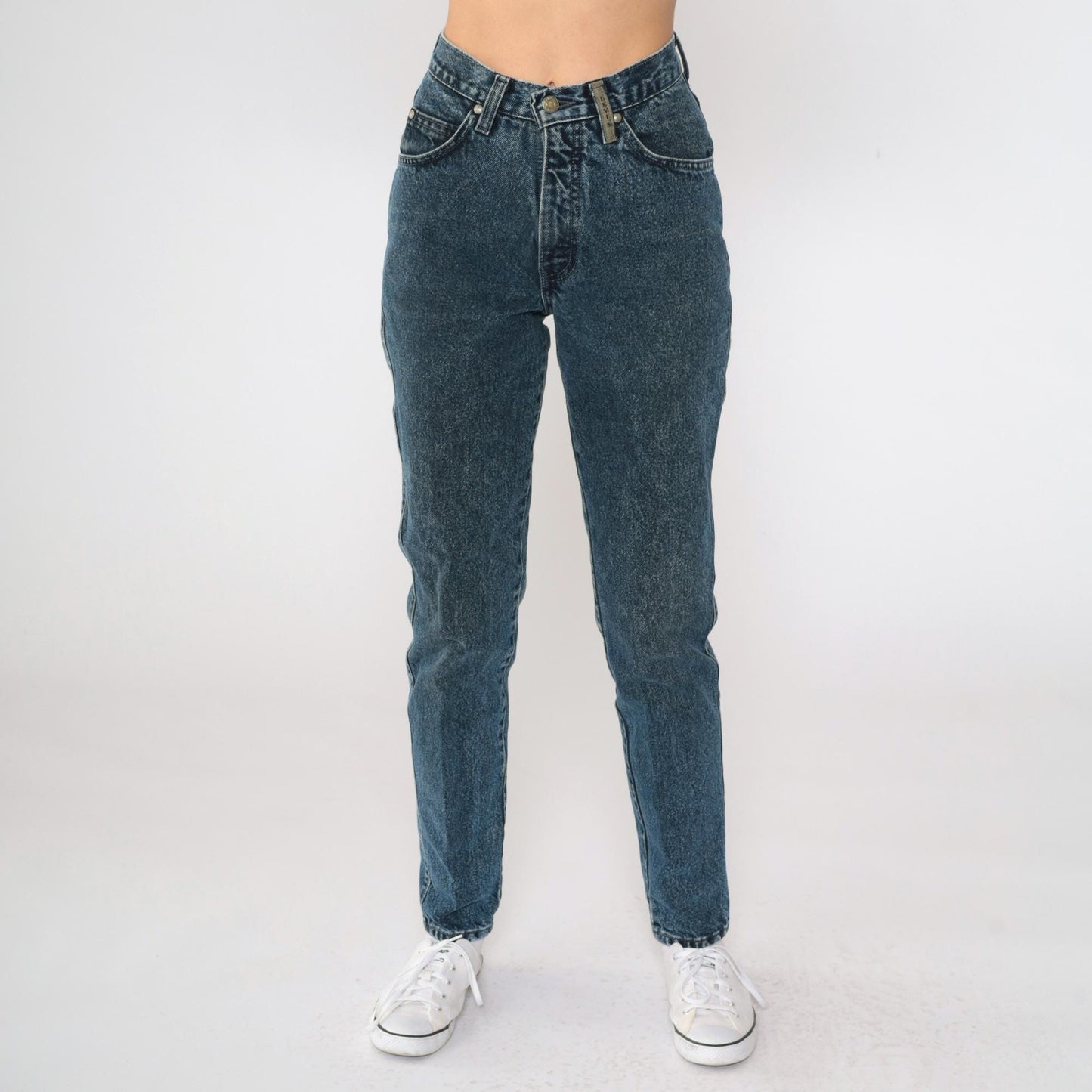 90s Levi's 900 Series High-Waist Tapered Mom Jeans Dark Blue Denim Extra Small