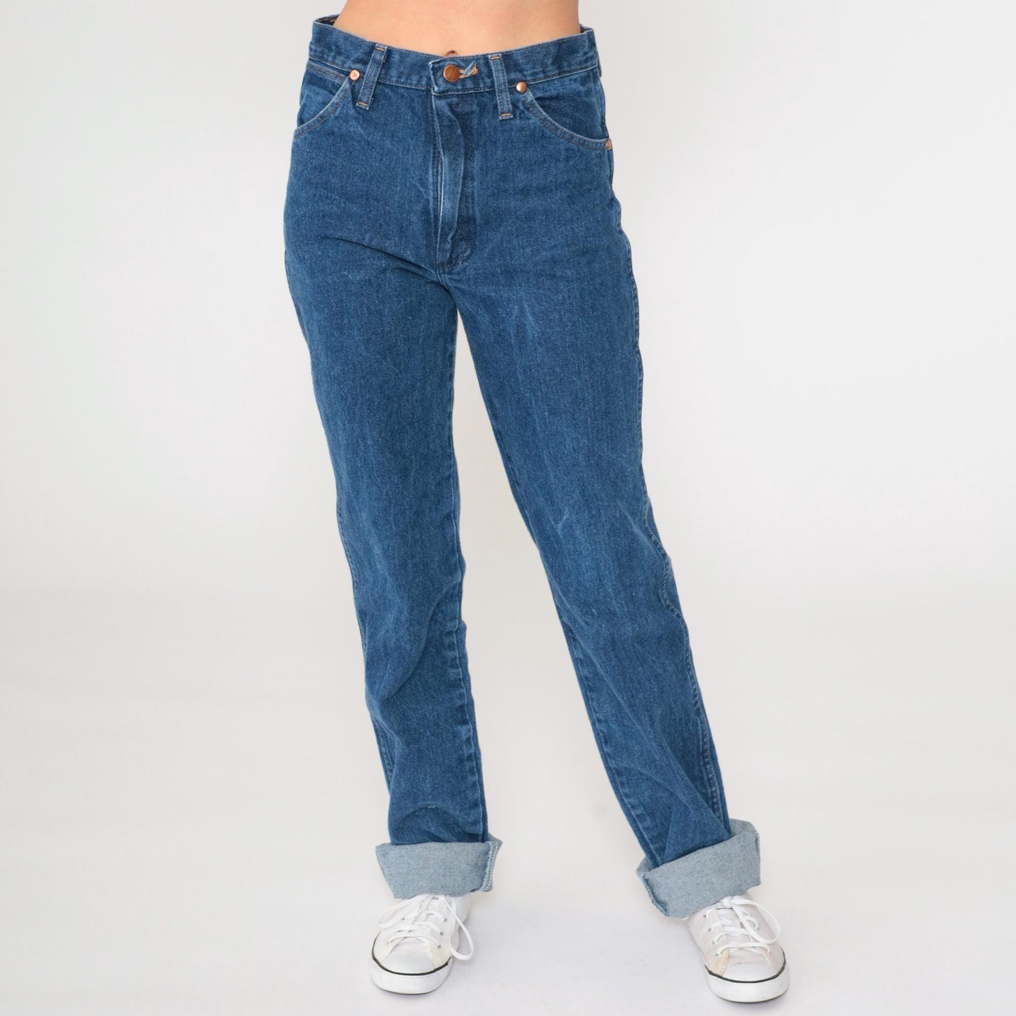 90s Wrangler Straight Leg High Rise Jeans Blue Denim Men's 29x36