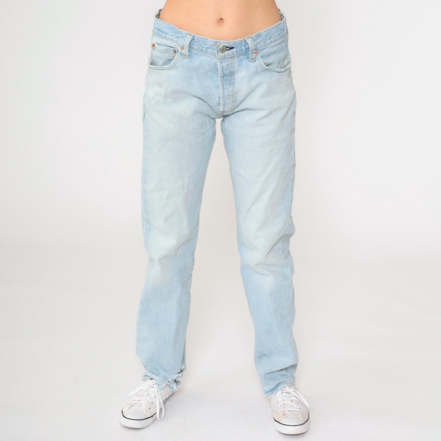 Levi's 501 Straight Leg Mid Rise Jeans Blue Denim 00s 30 x 32