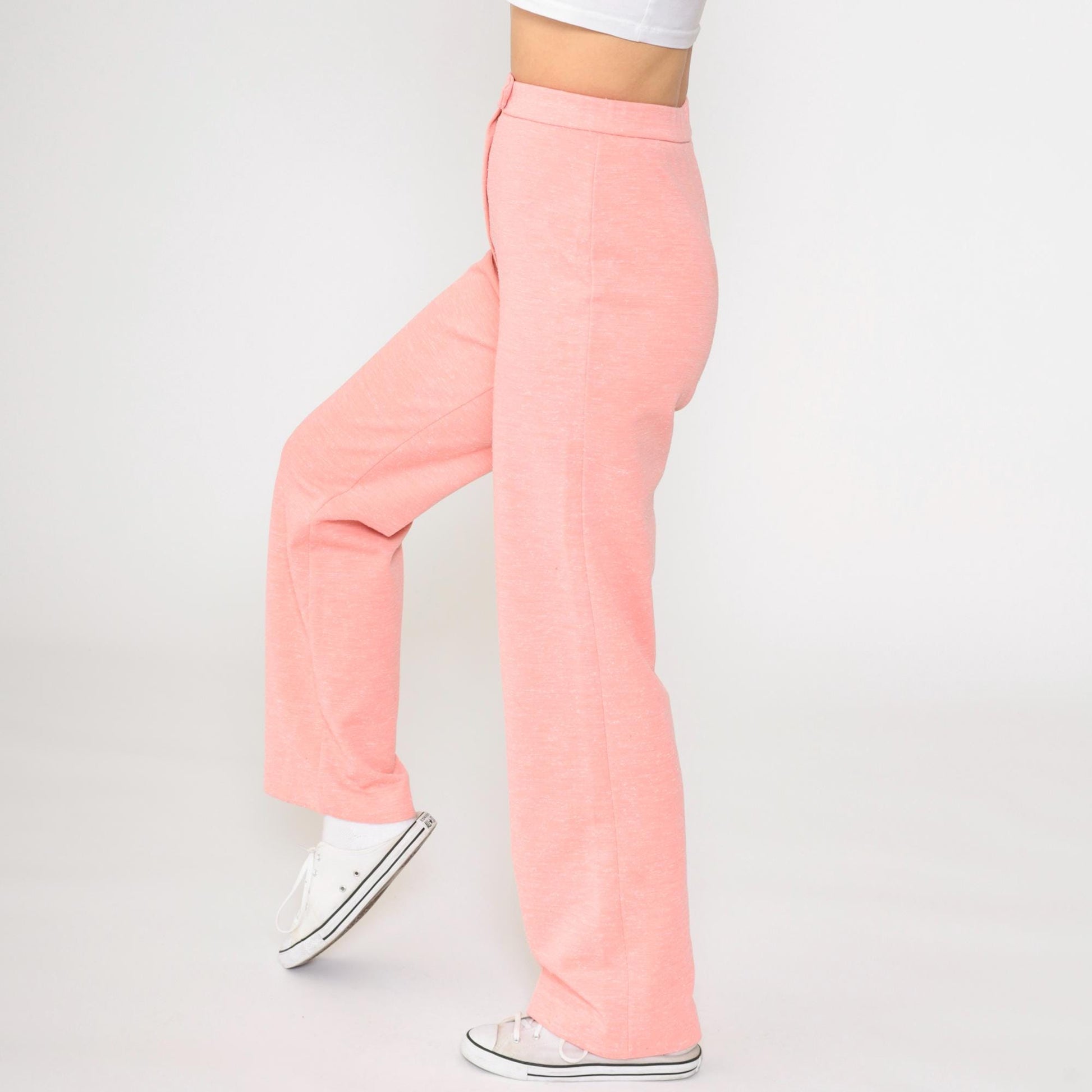 70s Center Stage Pink High-Rise Straight Leg Trousers Extra Small