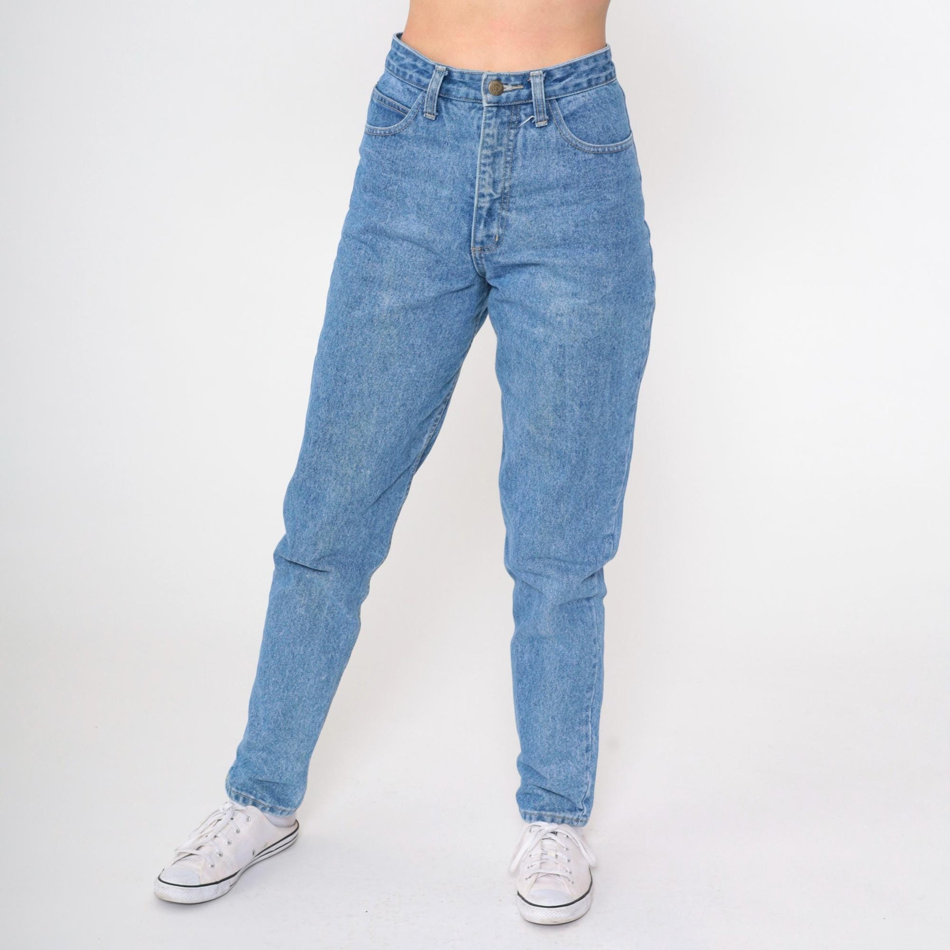 90s Guess High Waisted Tapered Jeans Blue Denim Small S
