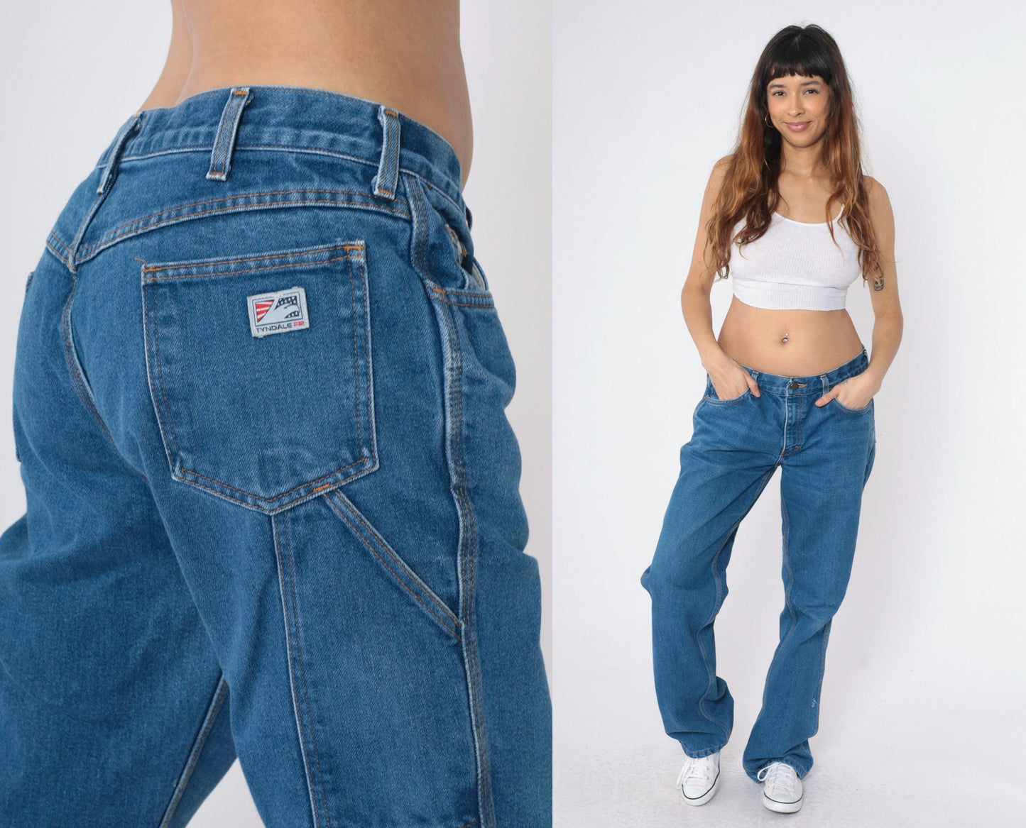 00s Tyndale Flame Resistant Work Jeans Blue Denim Straight Leg Medium