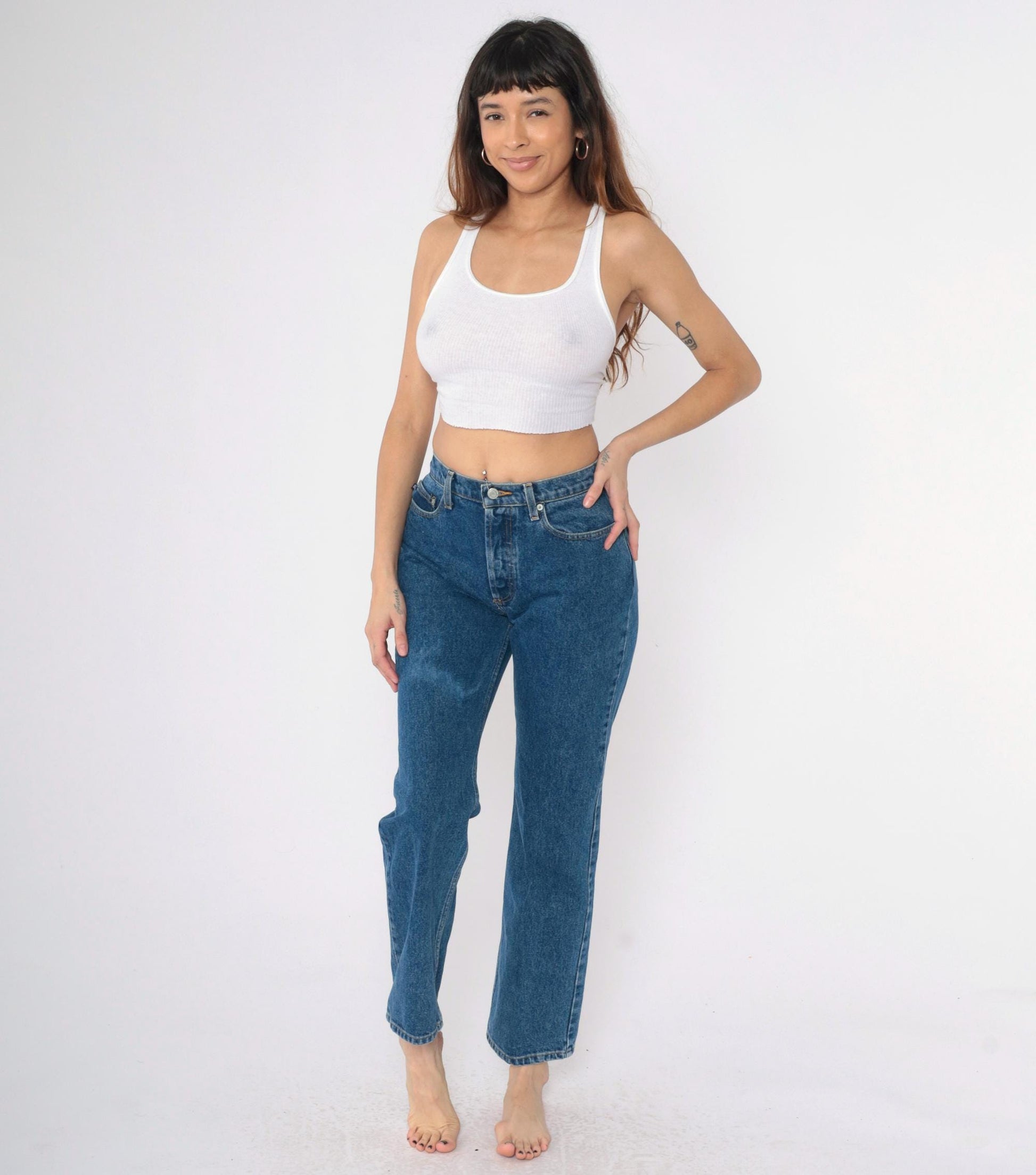 Y2K Ralph Lauren Polo Straight Leg Jeans Medium Wash Denim Small