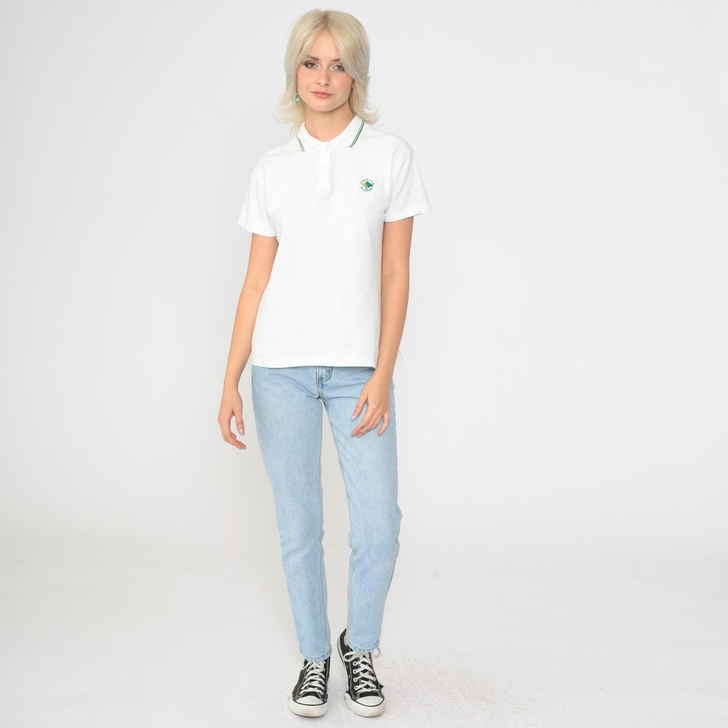 90s El Bosque Country Club Golf Polo Shirt White Medium M