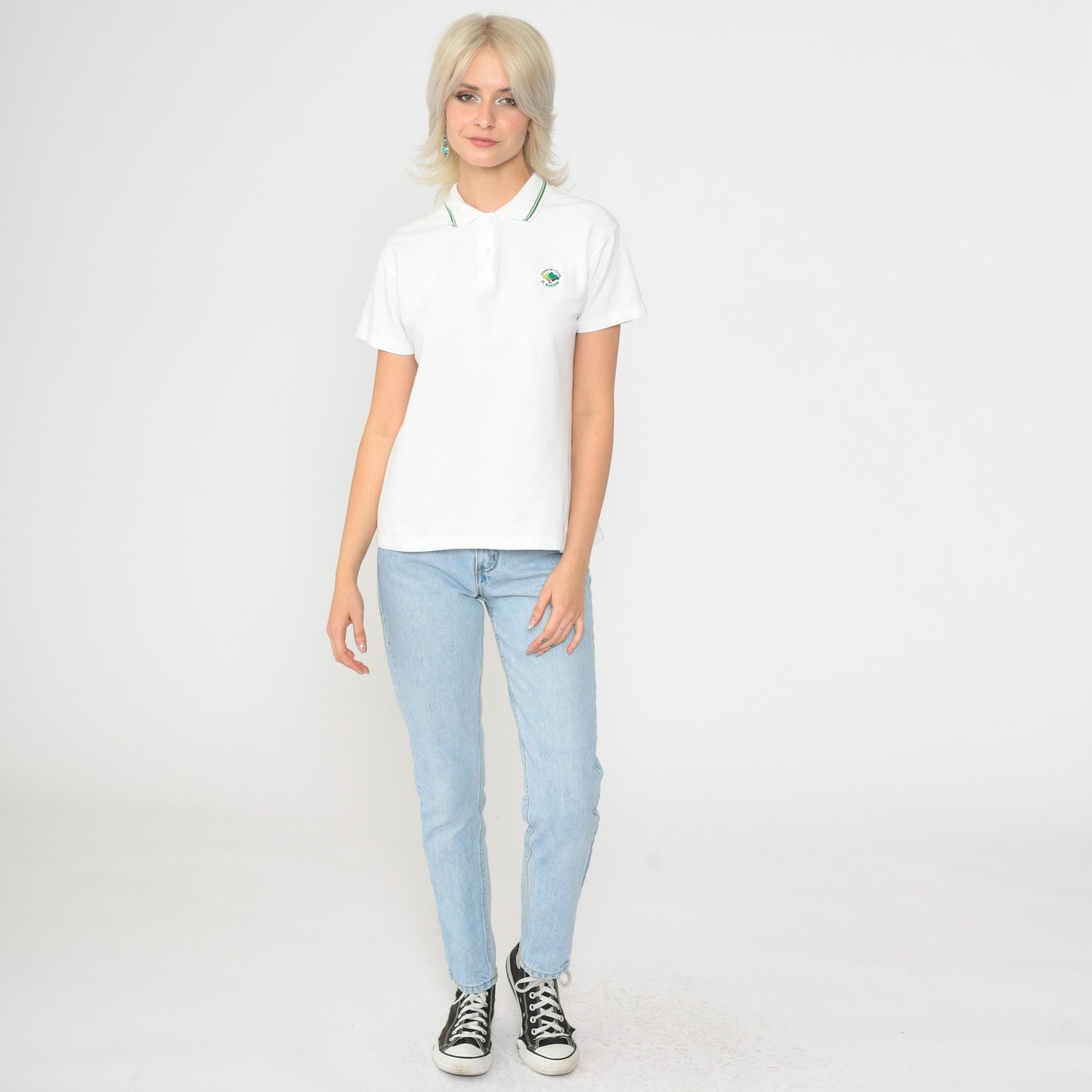90s El Bosque Country Club Golf Polo Shirt White Medium M
