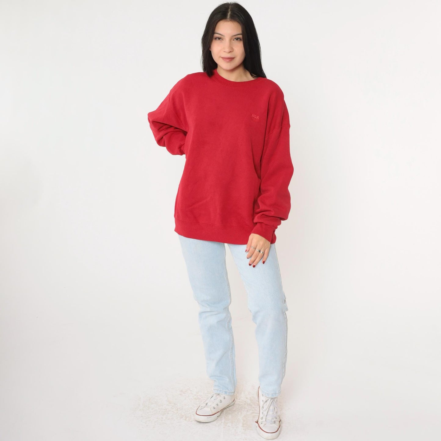 90s USA Olympics Committee Crewneck Sweatshirt Red Extra Large XL
