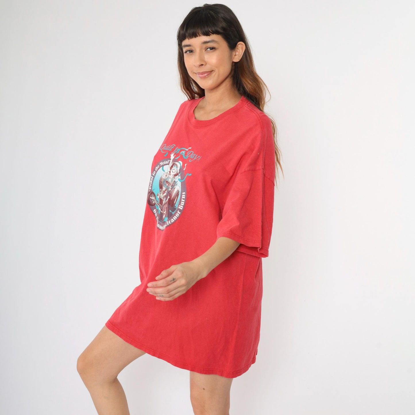 Y2K Eleanor Burns Quilt In A Day Graphic T-Shirt Dress Red Hot Rod XXL