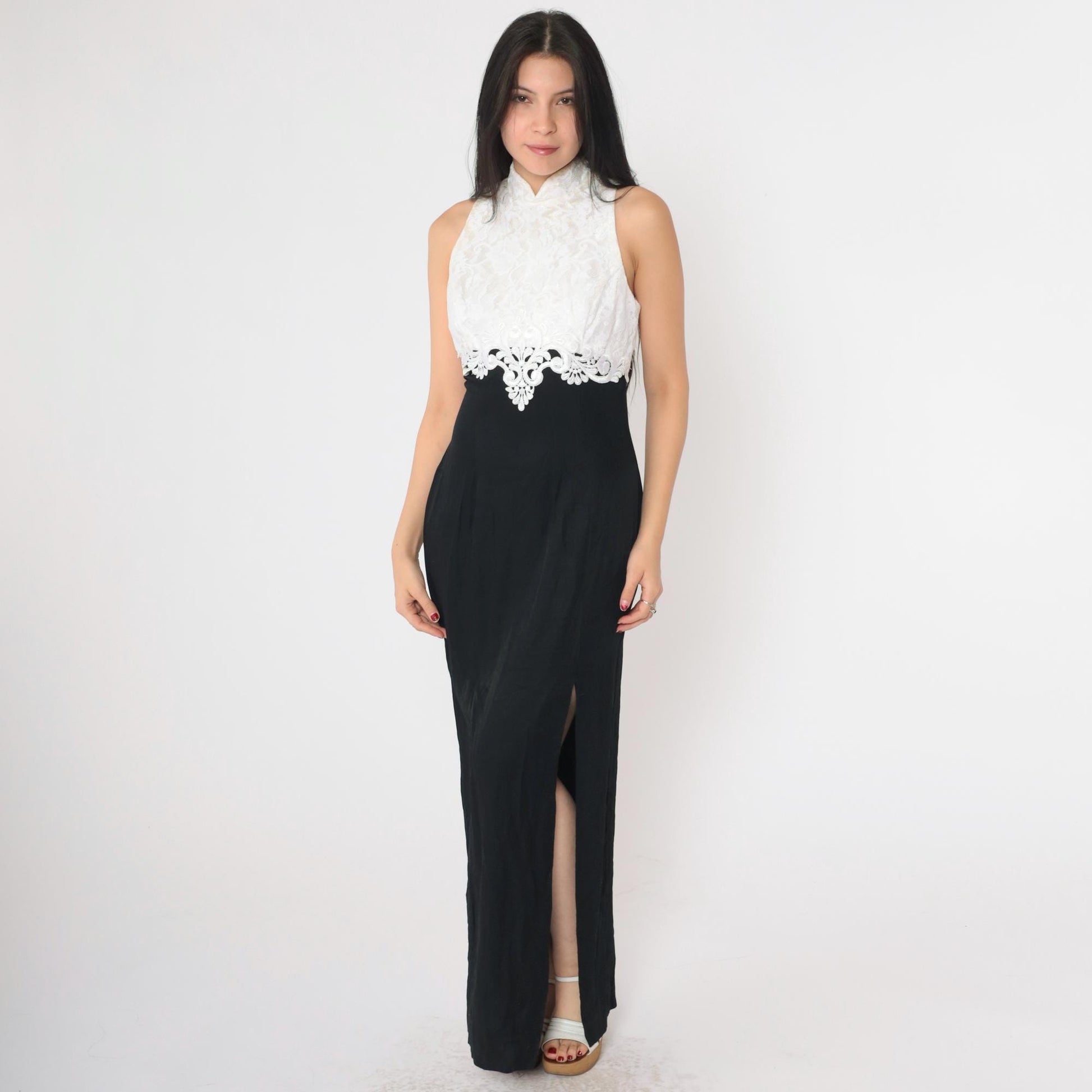 jessica mcclintock black and white dress Vintage & Satin Polka Dot Prom Size 3 Jessica Mcclintock Black and White