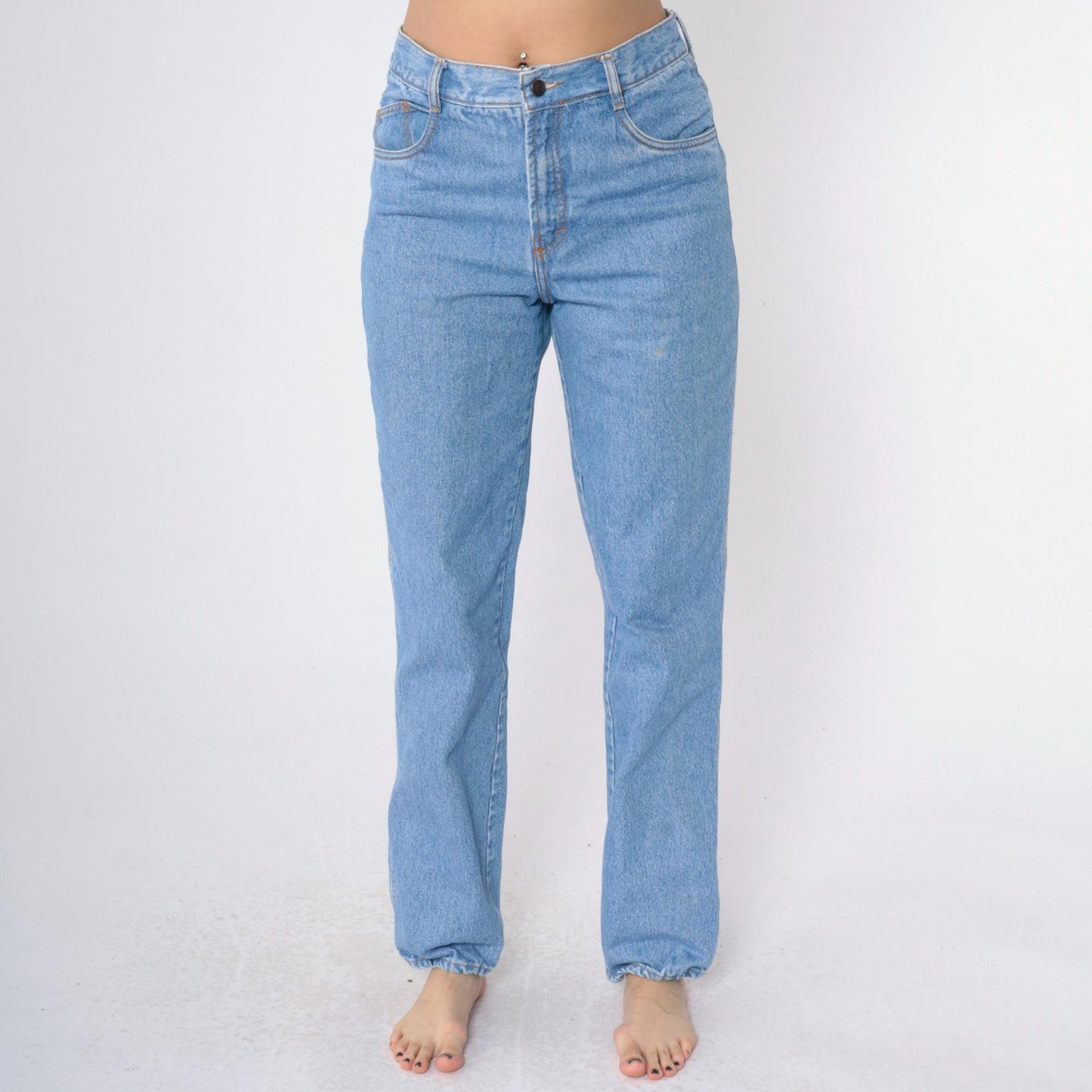 90s Gino Benotti High-Waist Straight-Leg Jeans Blue Denim Size 30