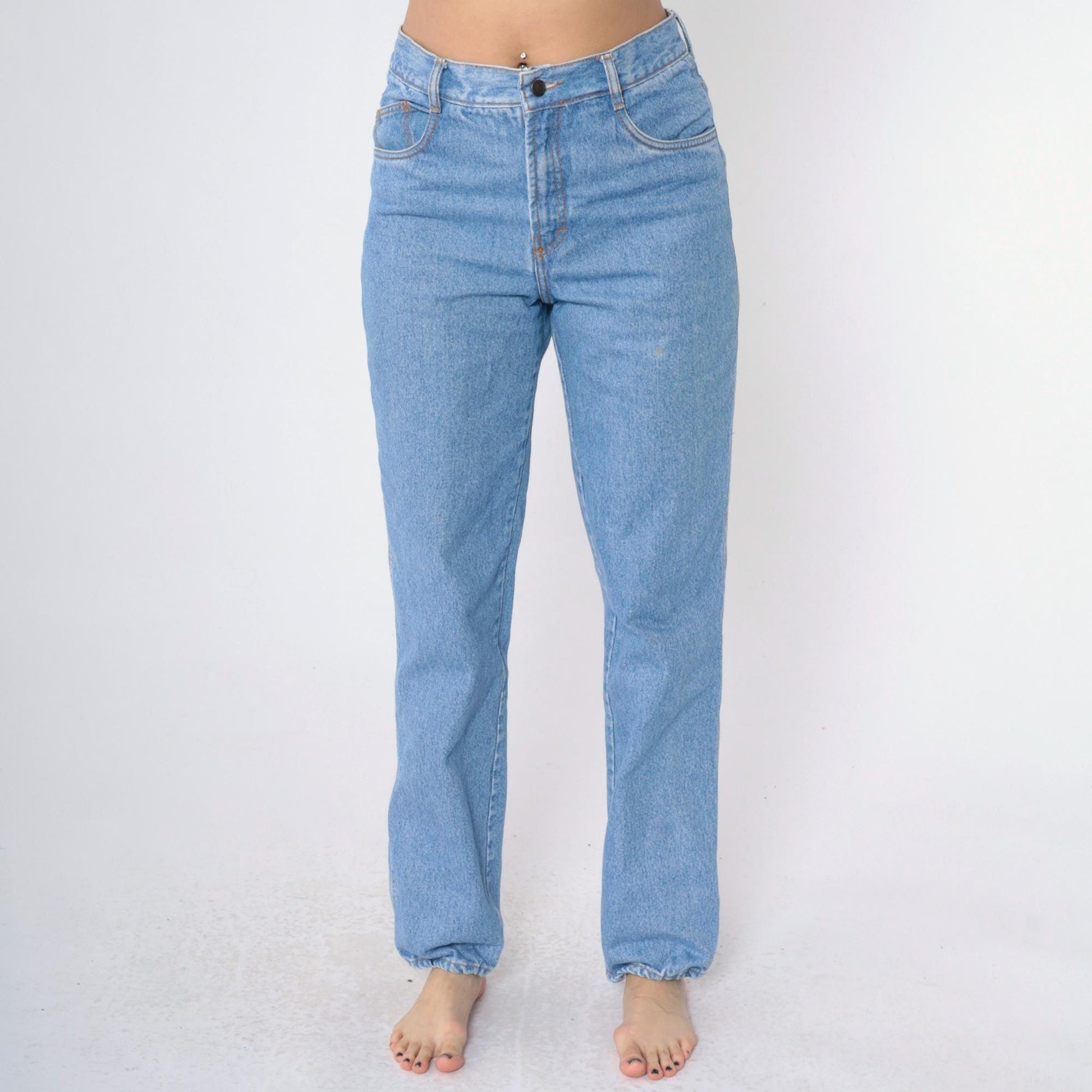 90s Gino Benotti High-Waist Straight-Leg Jeans Blue Denim Size 30