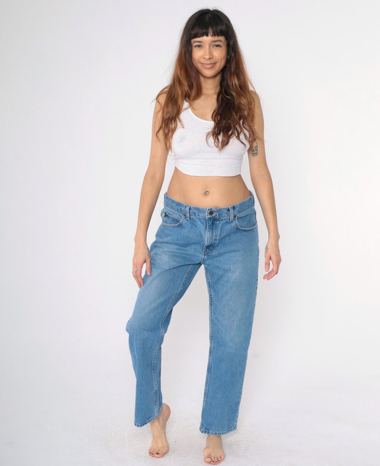 90s L.L. Bean Straight Leg Jeans High Rise Blue Denim 34x29
