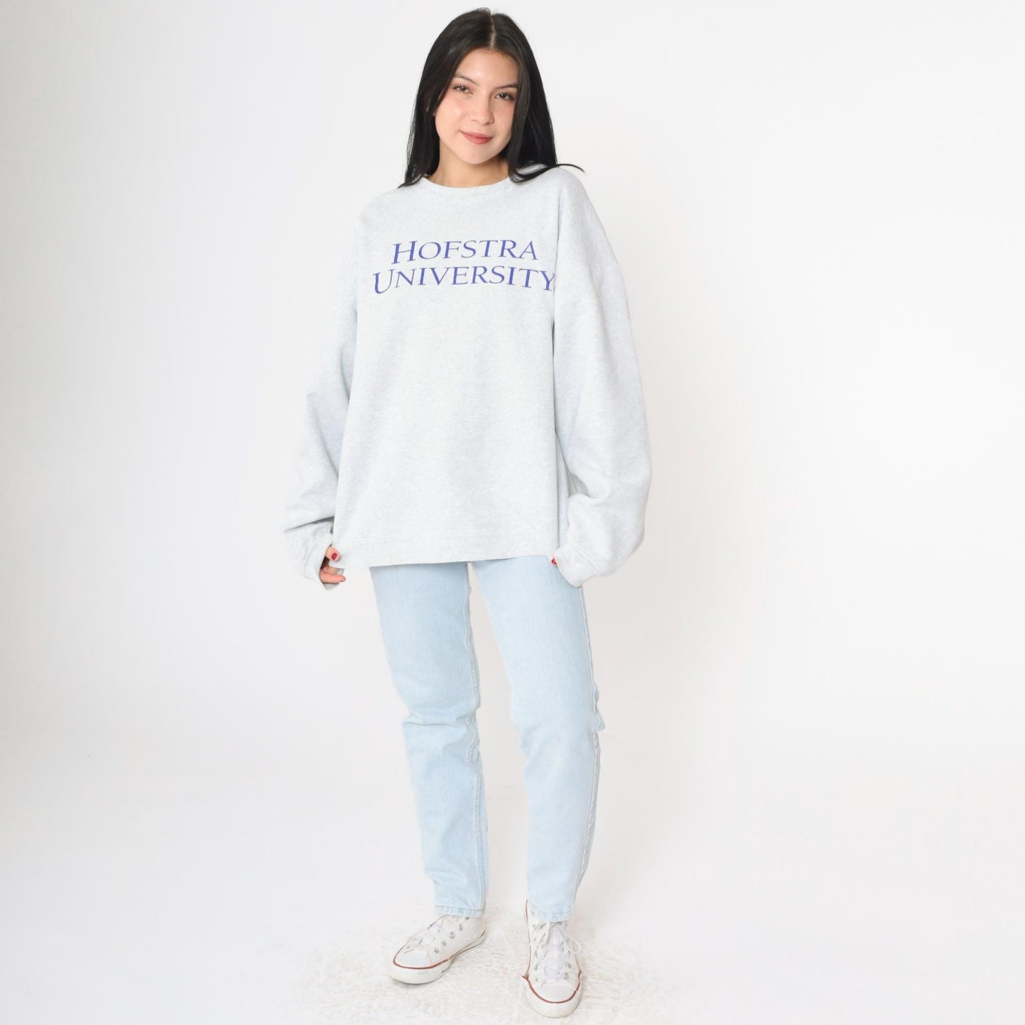 90s Hofstra University Heather Grey Crewneck Sweatshirt Extra Large XL