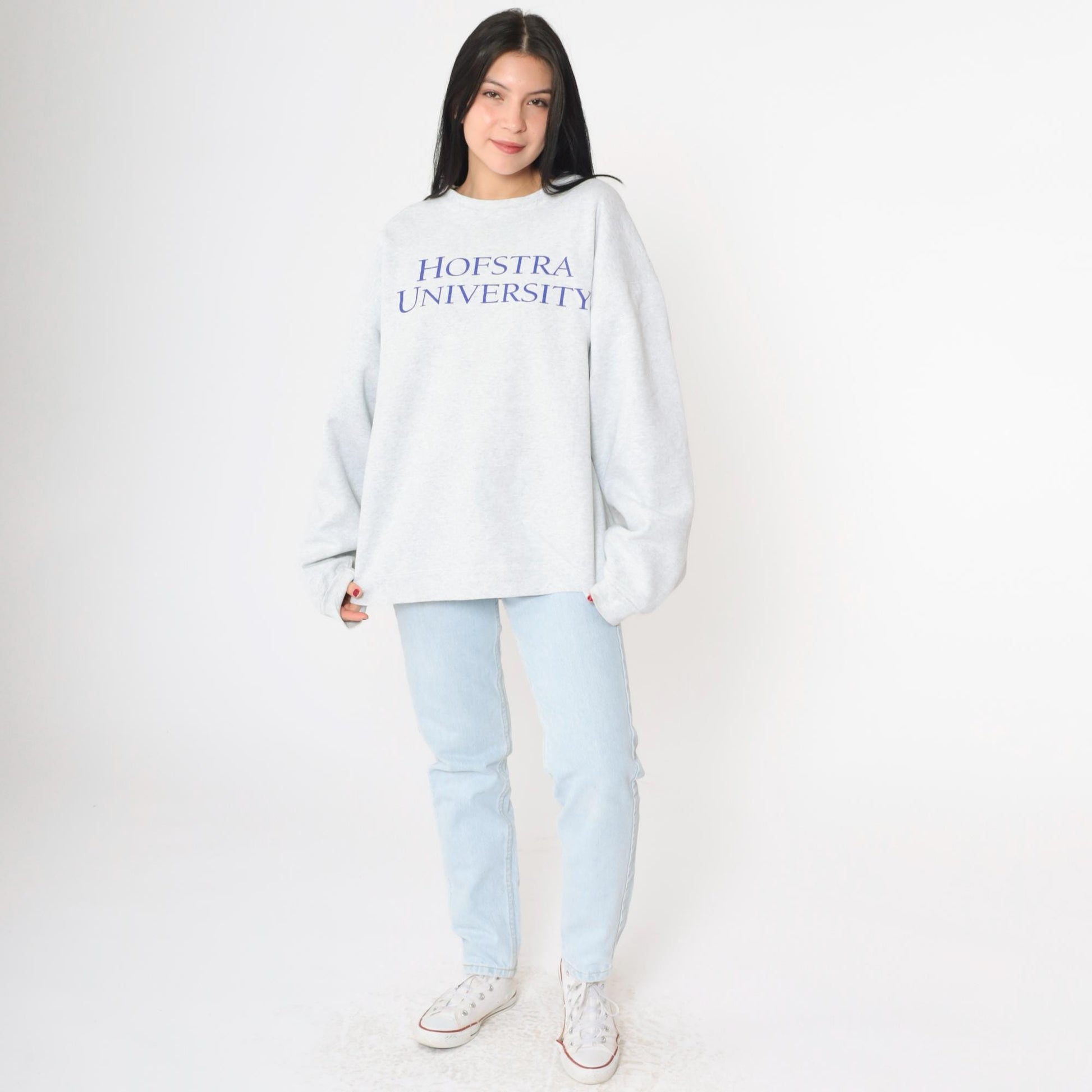 90s Hofstra University Heather Grey Crewneck Sweatshirt Extra Large XL