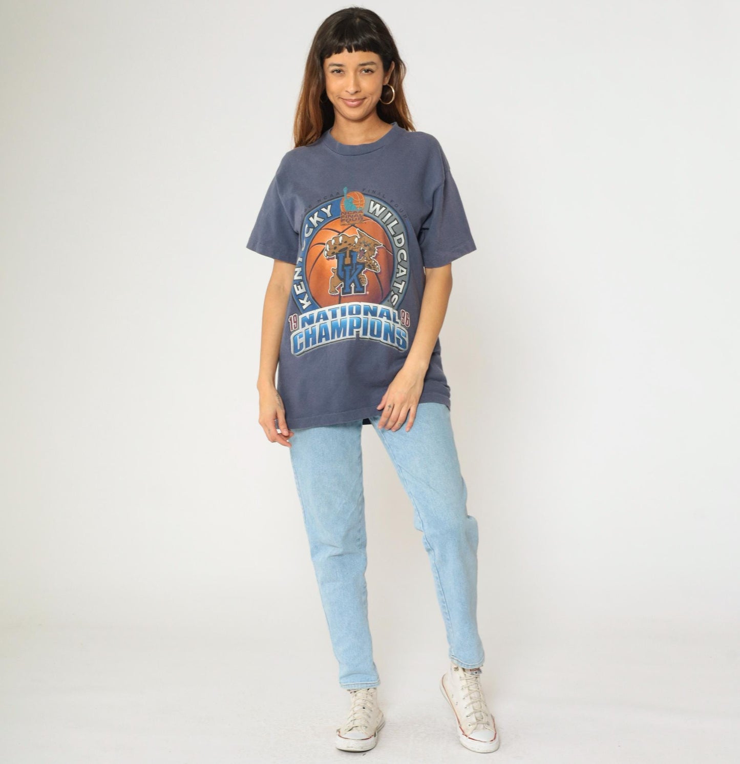 1996 Kentucky Wildcats NCAA Final Four National Champions Graphic Tee Blue Medium