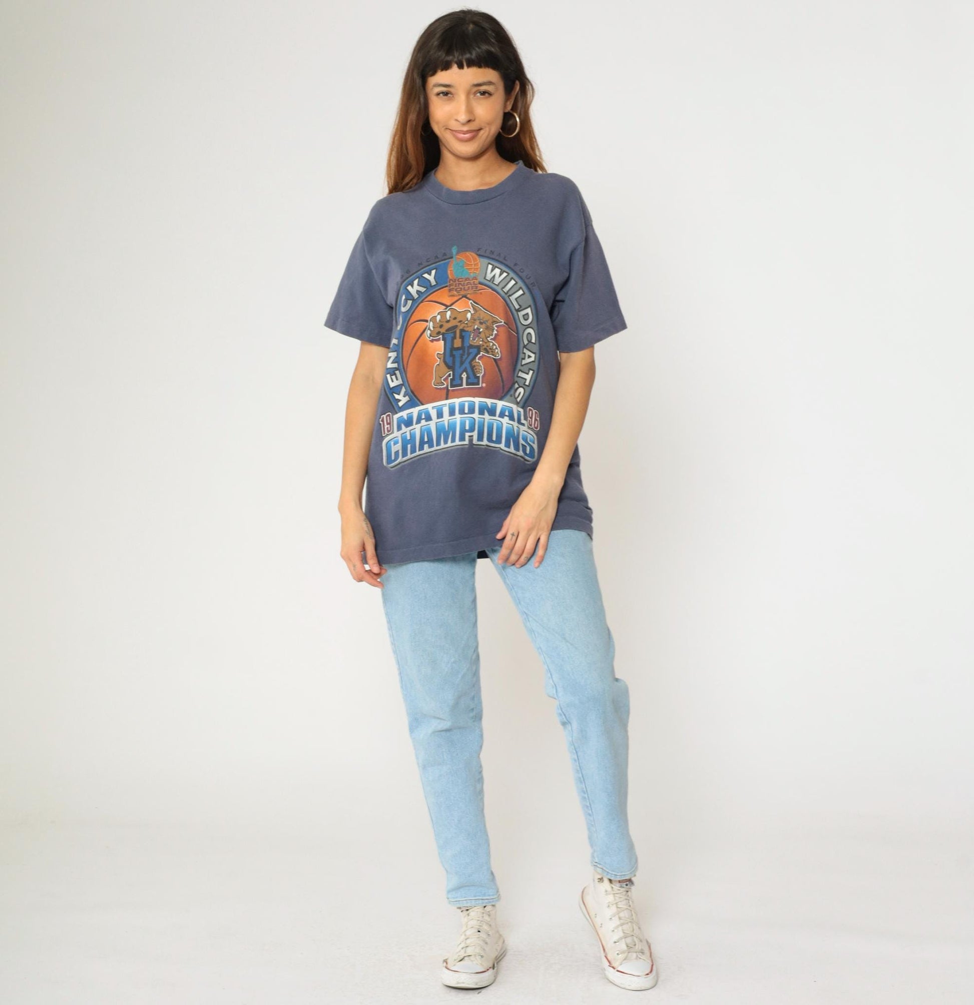 1996 Kentucky Wildcats NCAA Final Four National Champions Graphic Tee Blue Medium