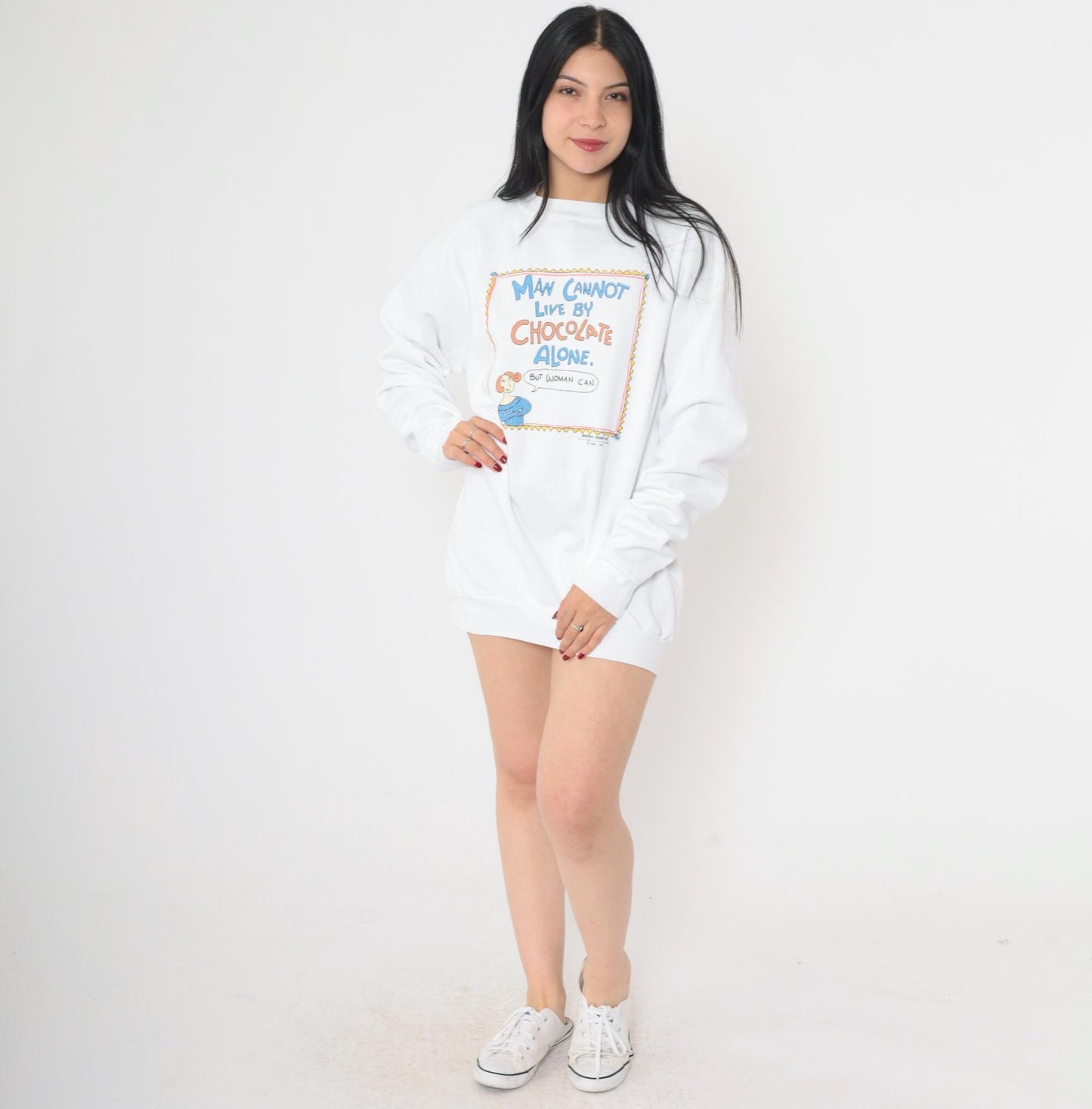 90s Shoebox Greetings Hallmark Sweatshirt Chocolate Graphic Raglan Medium Large