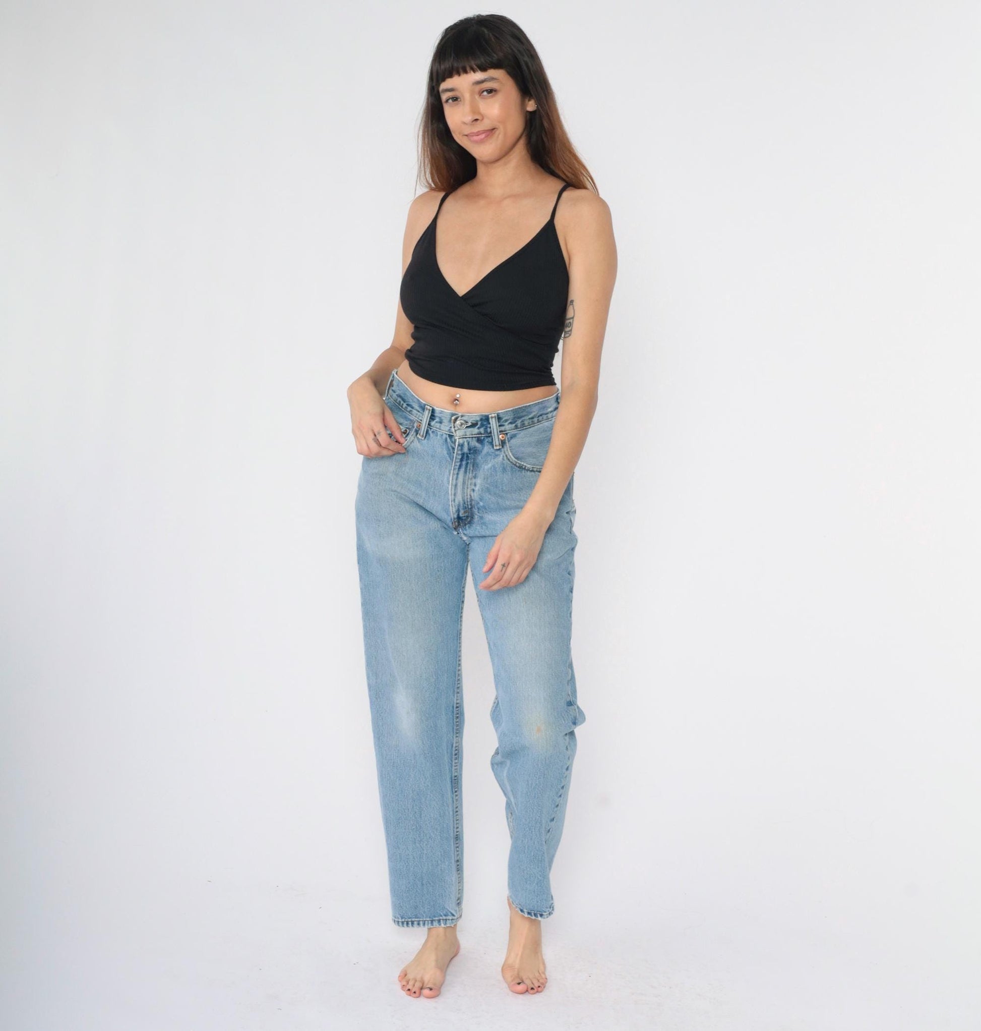 00s Levi's 550 Straight Leg Jeans Blue Denim Distressed Men's 31x32