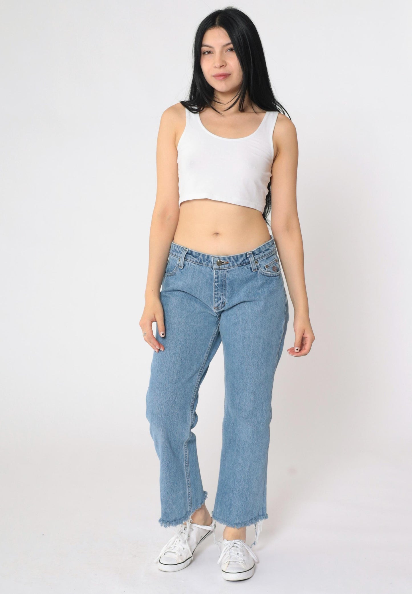 Y2K Harley Davidson Mid Rise Straight Leg Jeans Blue Denim Size 4