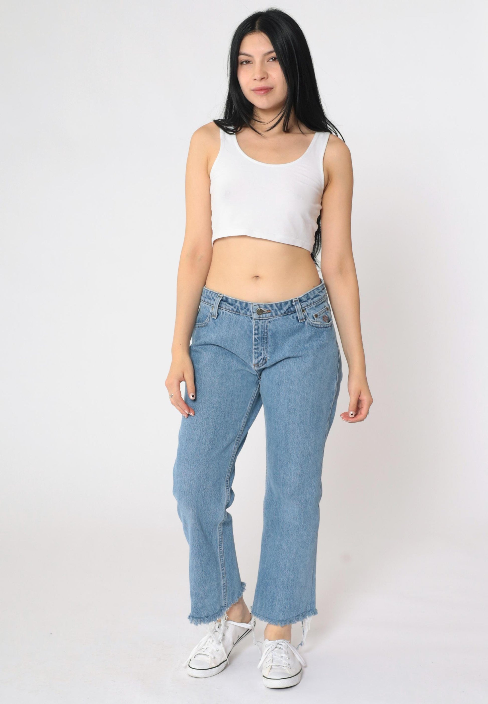 Y2K Harley Davidson Mid Rise Straight Leg Jeans Blue Denim Size 4