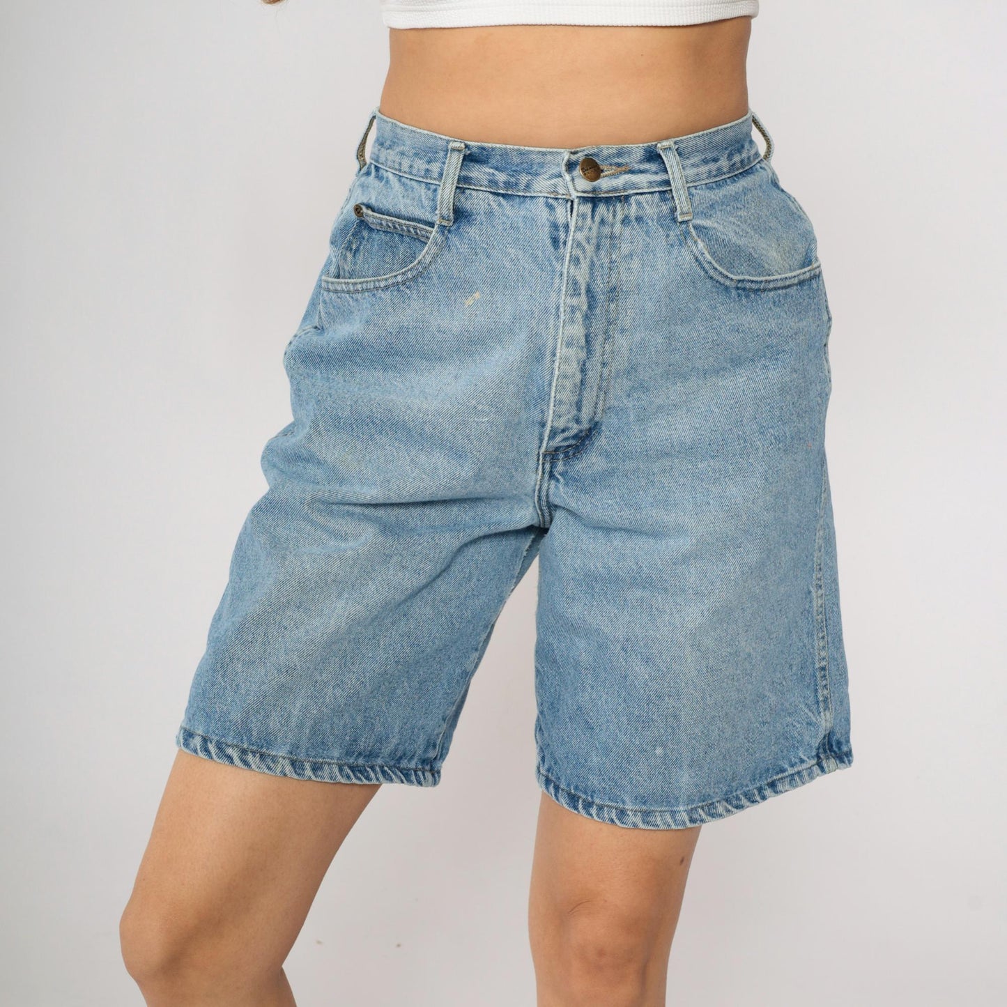 90s Backroad High-Waisted Denim Shorts Blue Small S