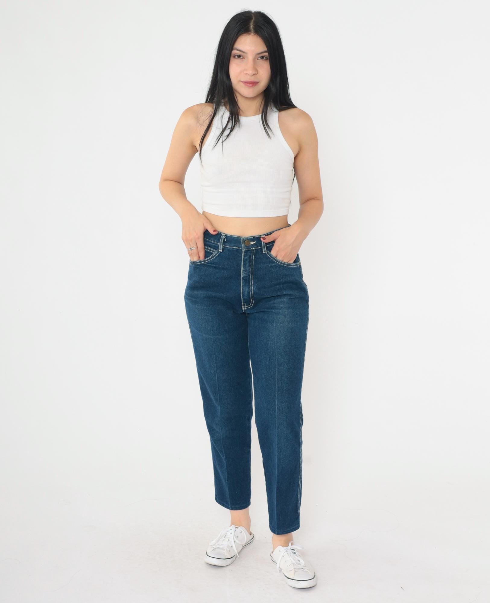 80s Tommy's Dark Wash High-Waist Straight Ankle Jeans Small S
