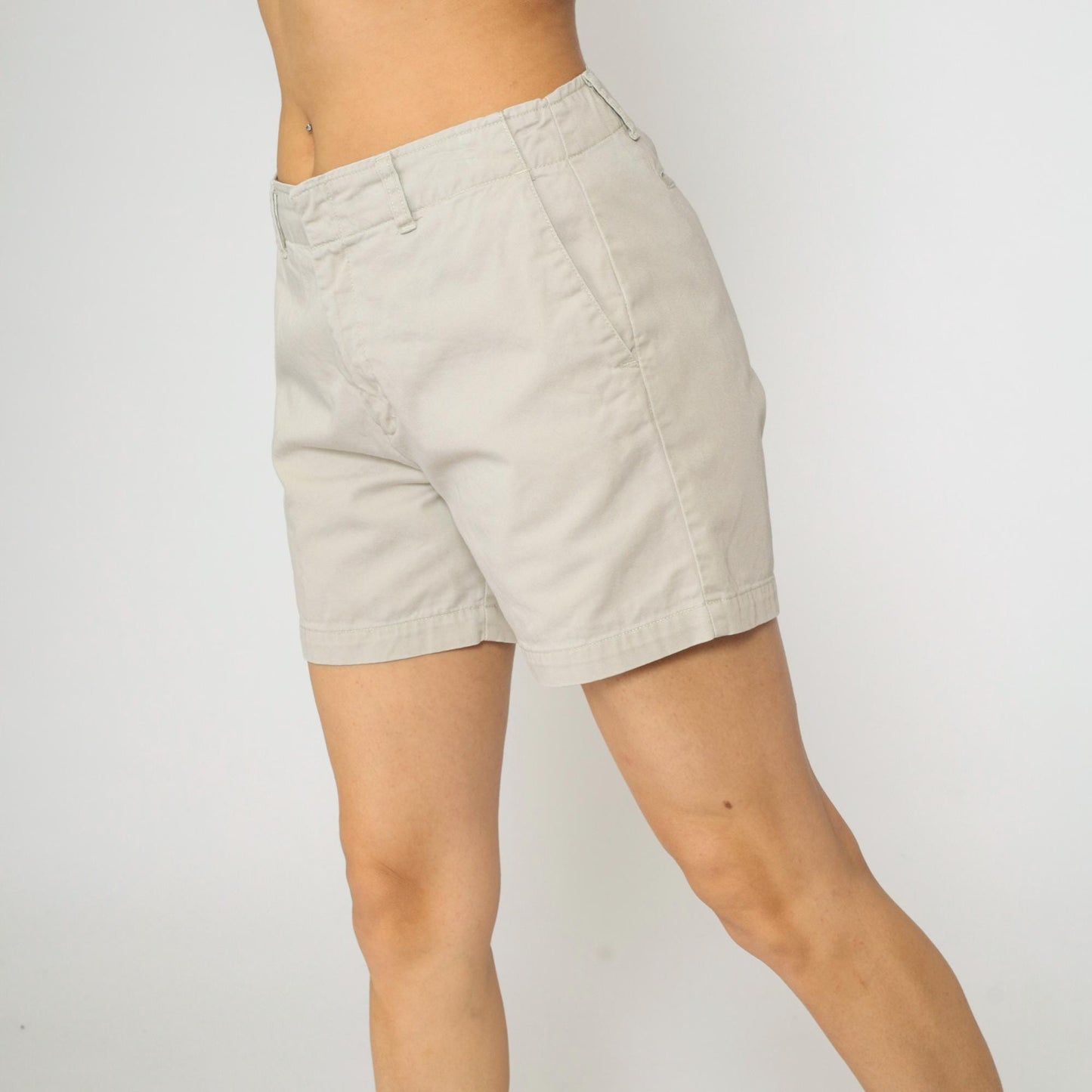Calvin Klein Jeans Khaki Chino Shorts Mid Rise Cotton Beige Size 8