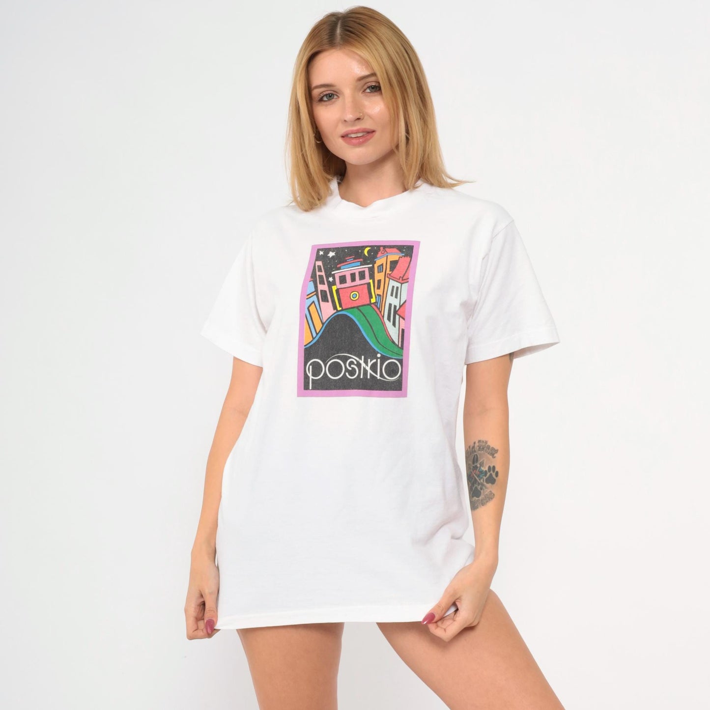 90s Postrio Restaurant San Francisco Graphic T-Shirt Cotton Medium