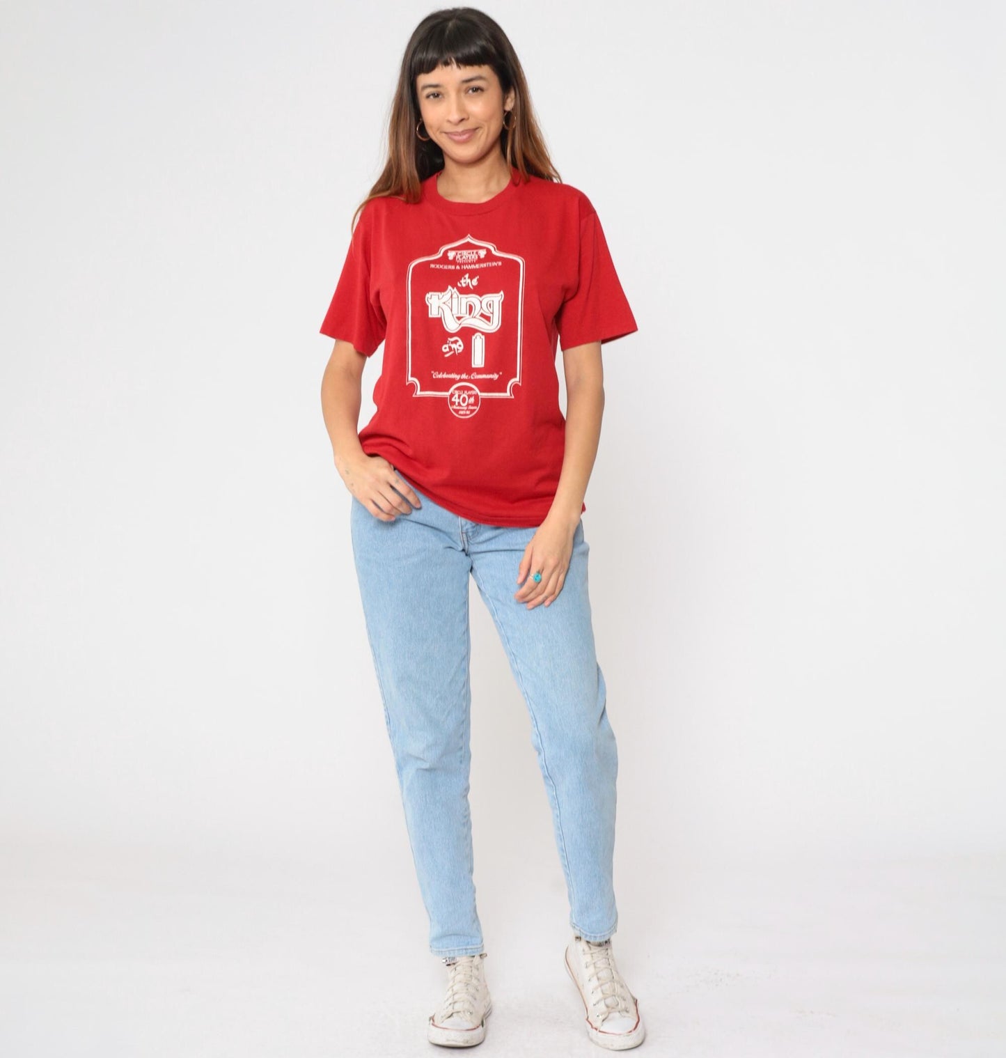90s The King and I Circle Players Theater Graphic T-Shirt Red Medium