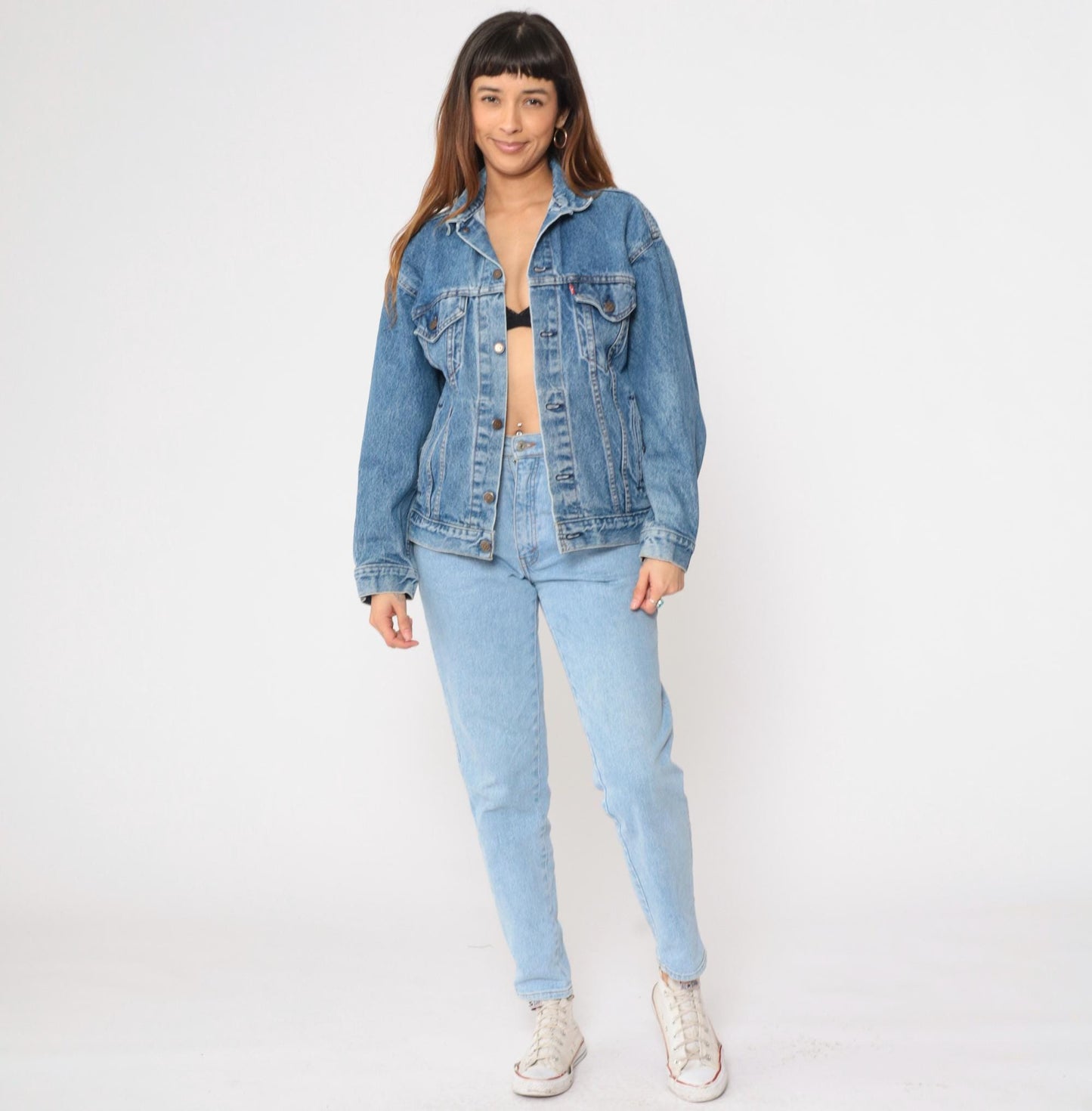 90s Levi's Denim Jacket Blue Button-Up Jean Jacket Medium