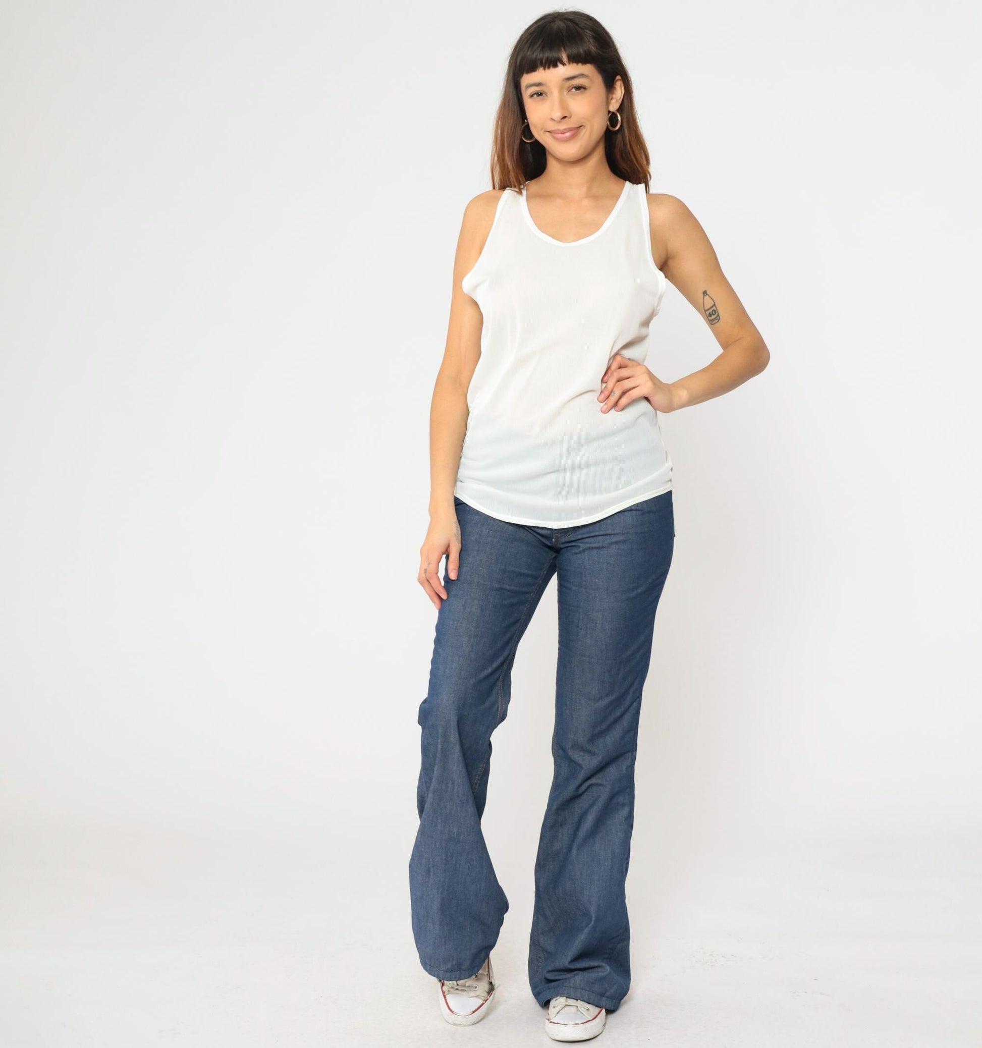 80s Jockey White Ribbed Tank Top Sleeveless Undershirt Medium