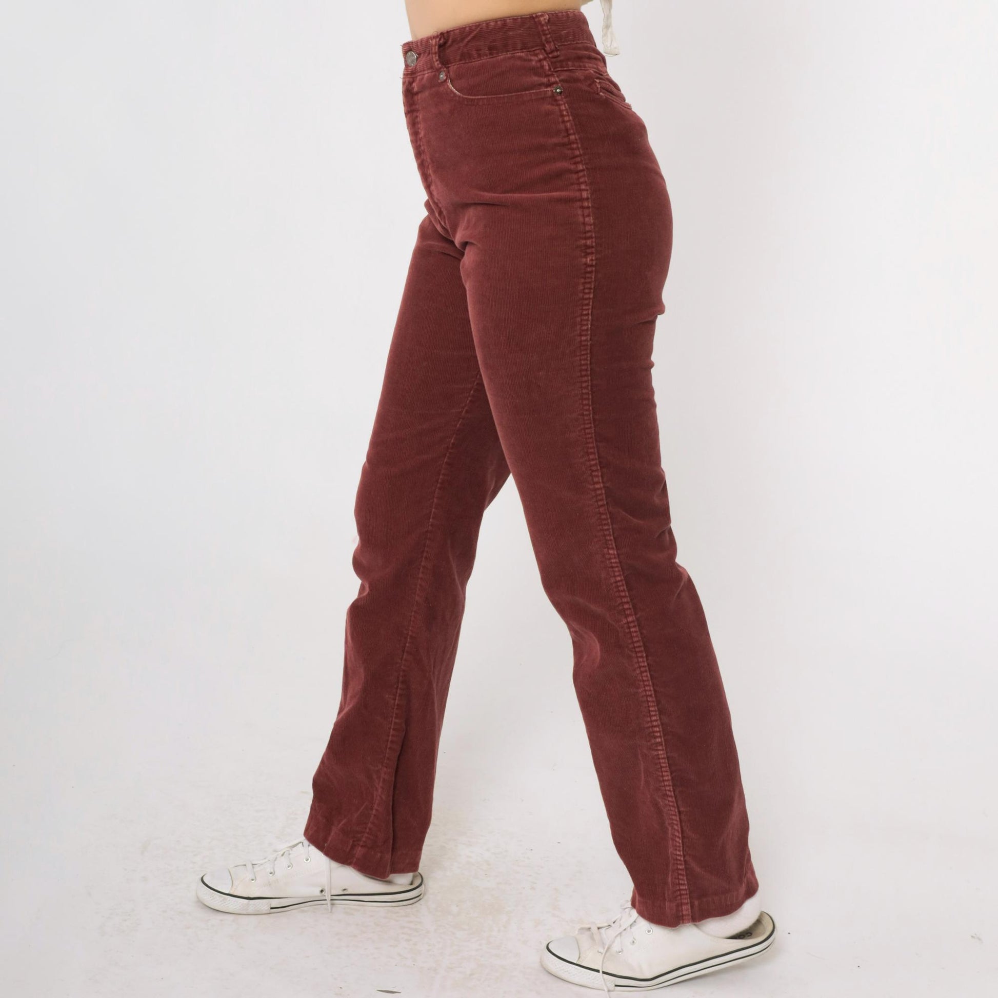 70s Chemin De Fer Corduroy Pants Redwood Brown High Waisted Straight Leg Extra Small