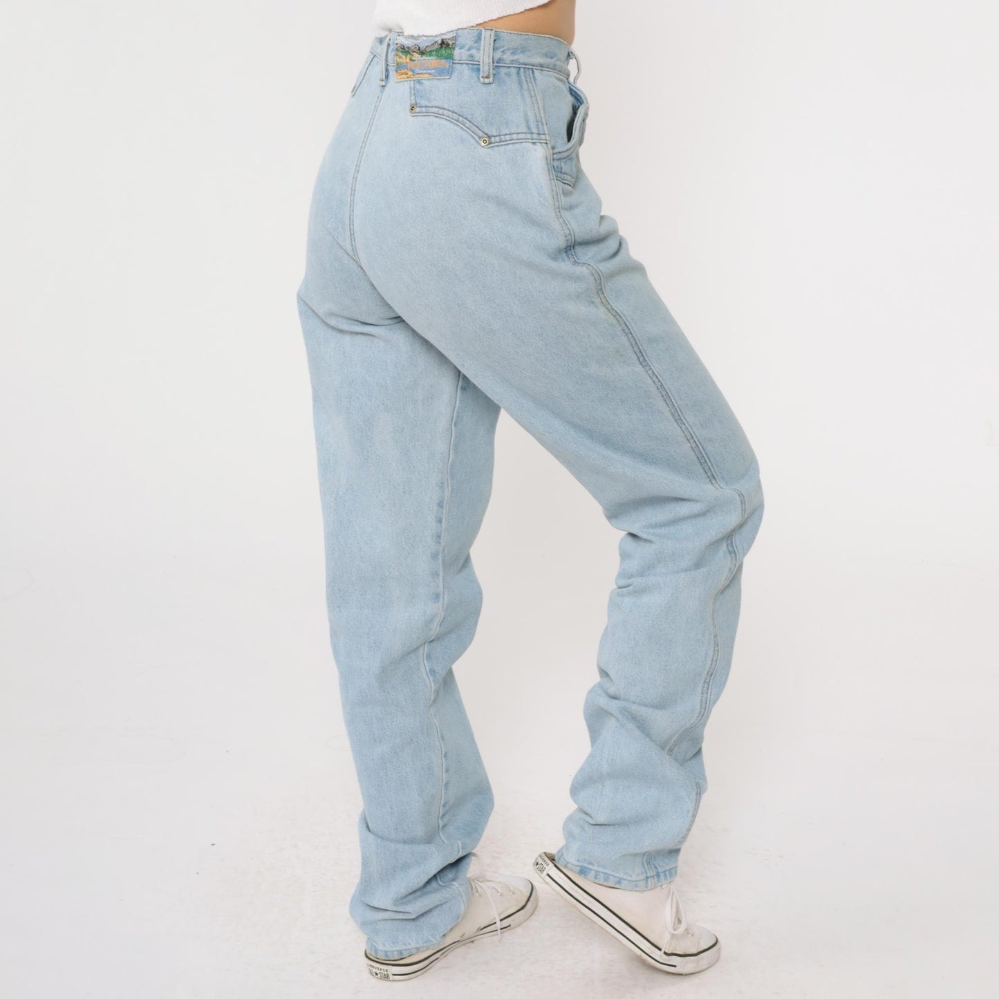 90s Rockies Light Blue Denim High Waist Straight Leg Jeans Small