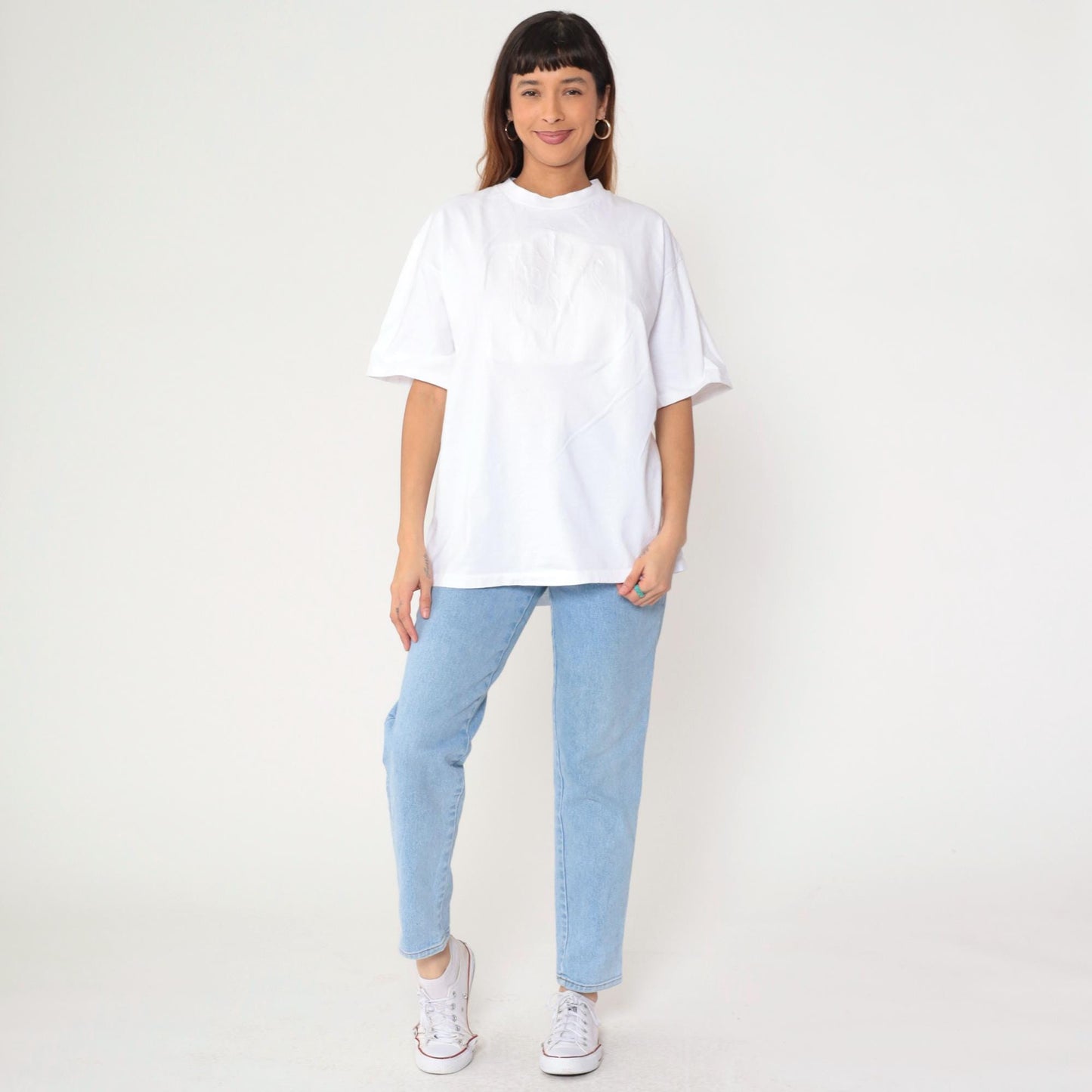 90s Jesus Rose of Sharon Embossed Graphic T-Shirt White Cotton Extra Large XL