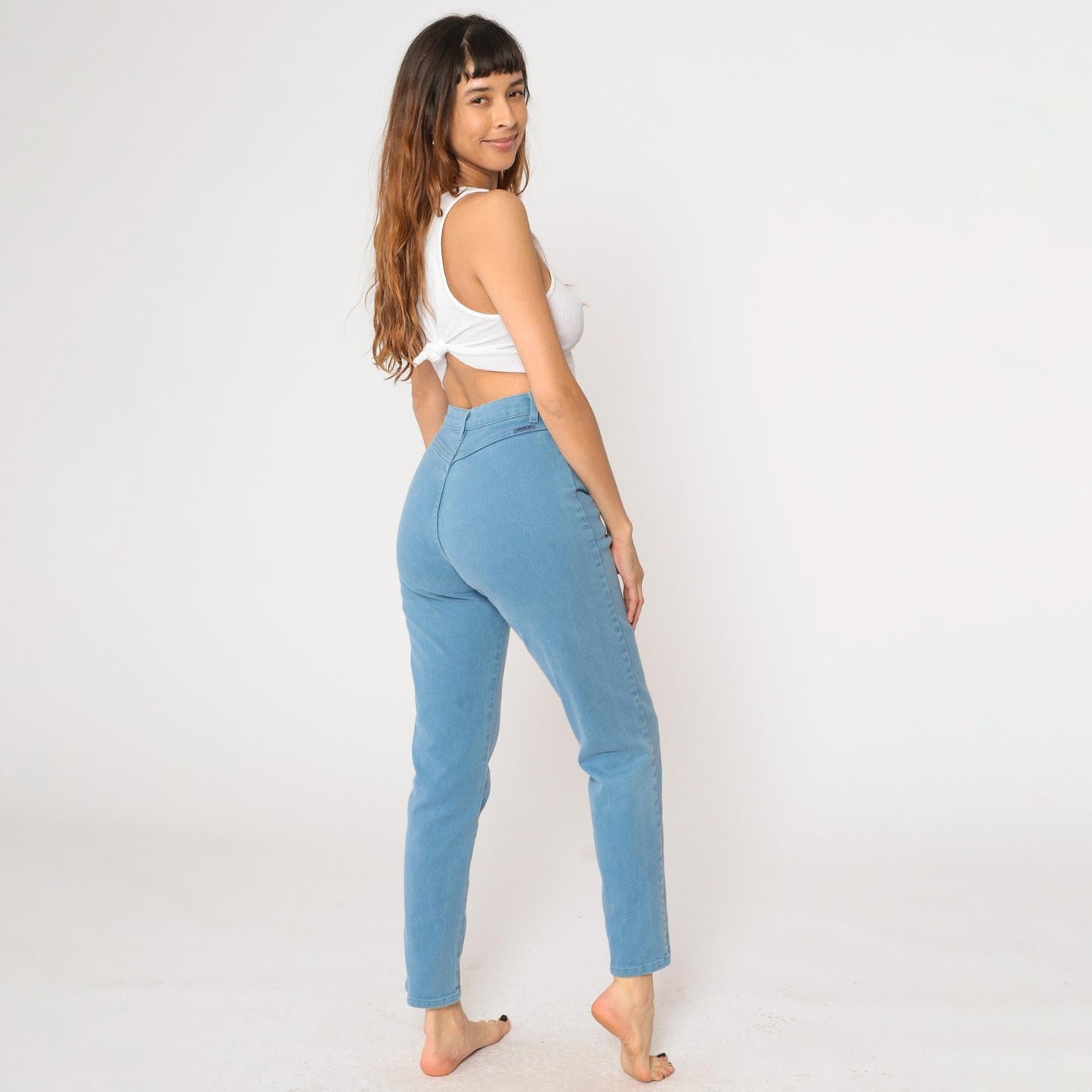90s Jordache High-Waisted Tapered Jeans Blue Denim Small