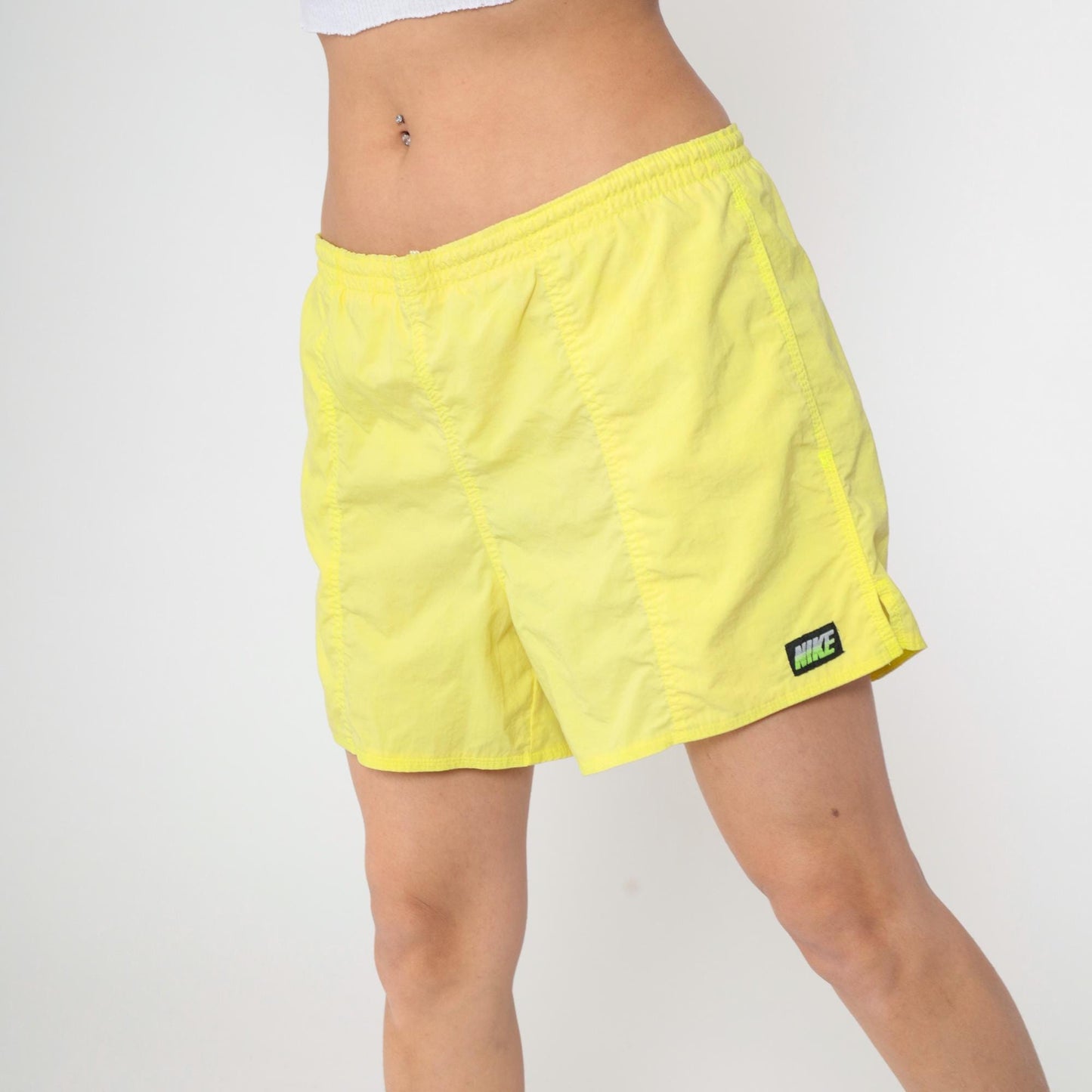 90s Nike Neon Yellow Swim Shorts Men's Large L