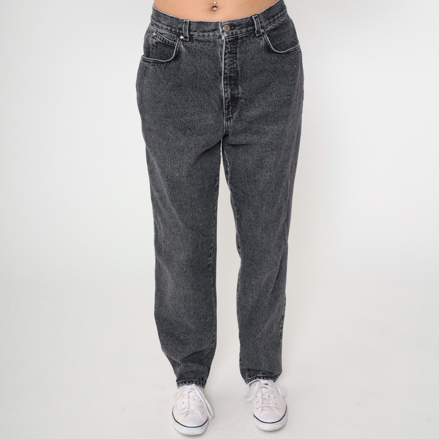 90s Levi's 900 Series High Waist Tapered Jeans Faded Black Denim Large 33x31