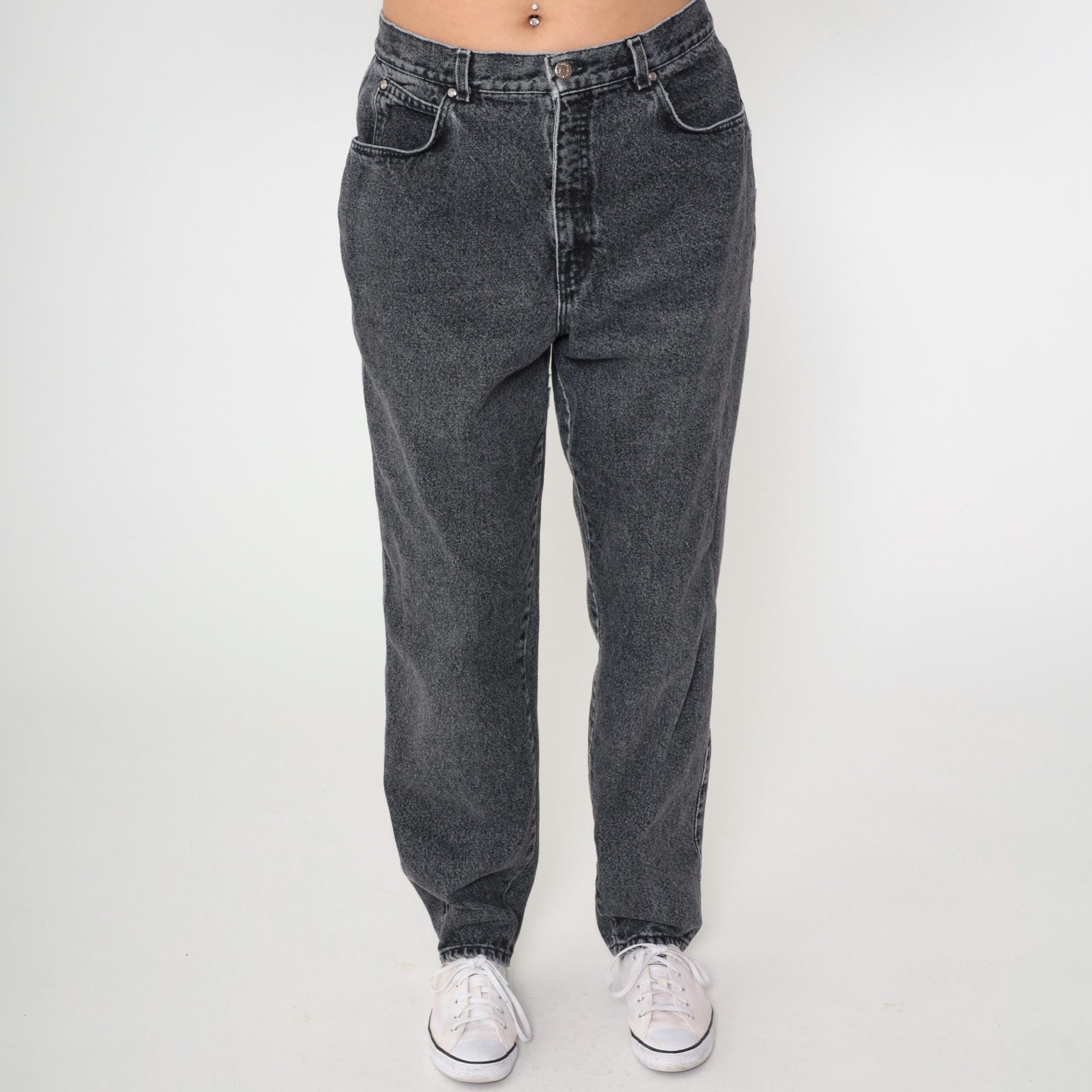 90s Levi's 900 Series High Waist Tapered Jeans Faded Black Denim Large 33x31