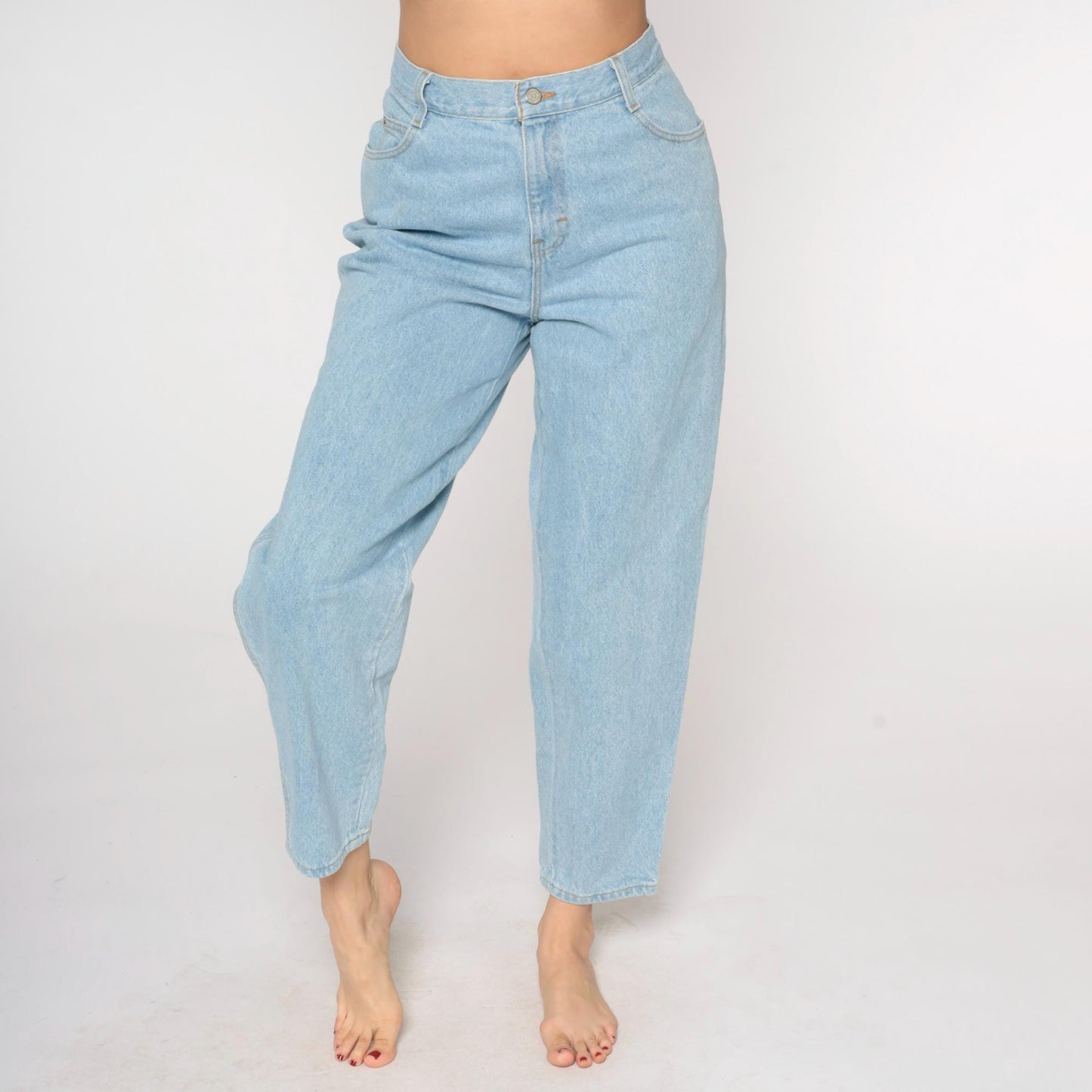 90s Gitano Mom Jeans Blue High Waisted Tapered Denim Medium
