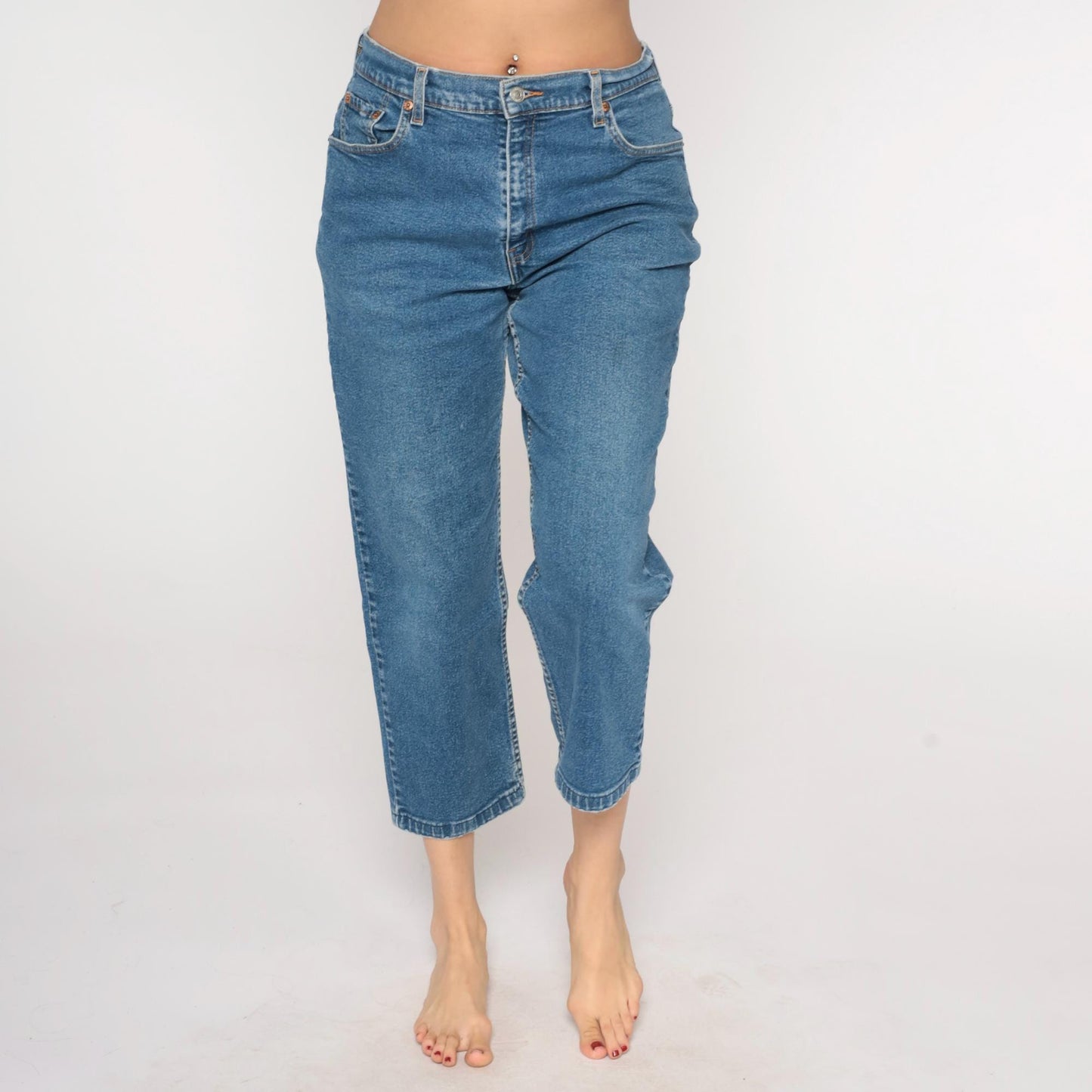 Levi's 550 Y2K High Rise Relaxed Straight Leg Jeans Blue Denim 14