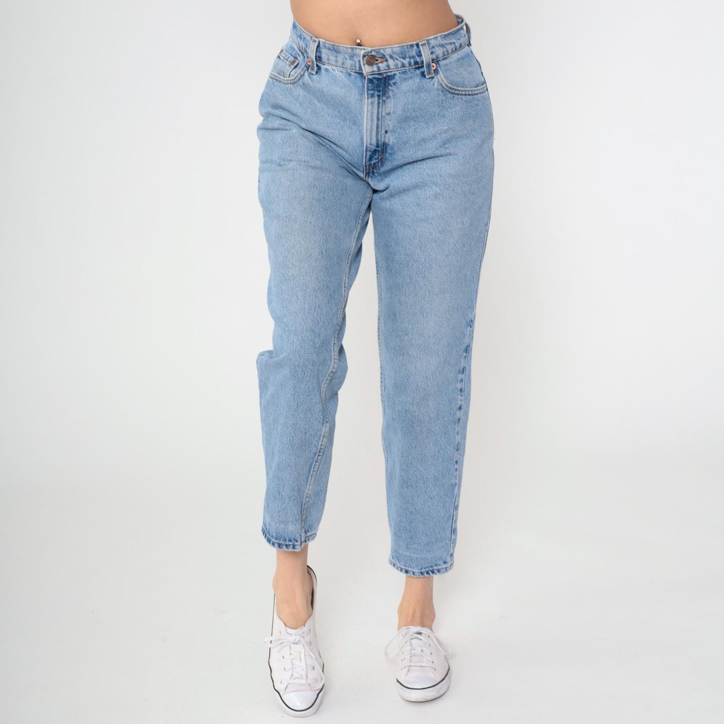 90s Levi's 550 High Waist Tapered Jeans Light Wash Denim Medium 29