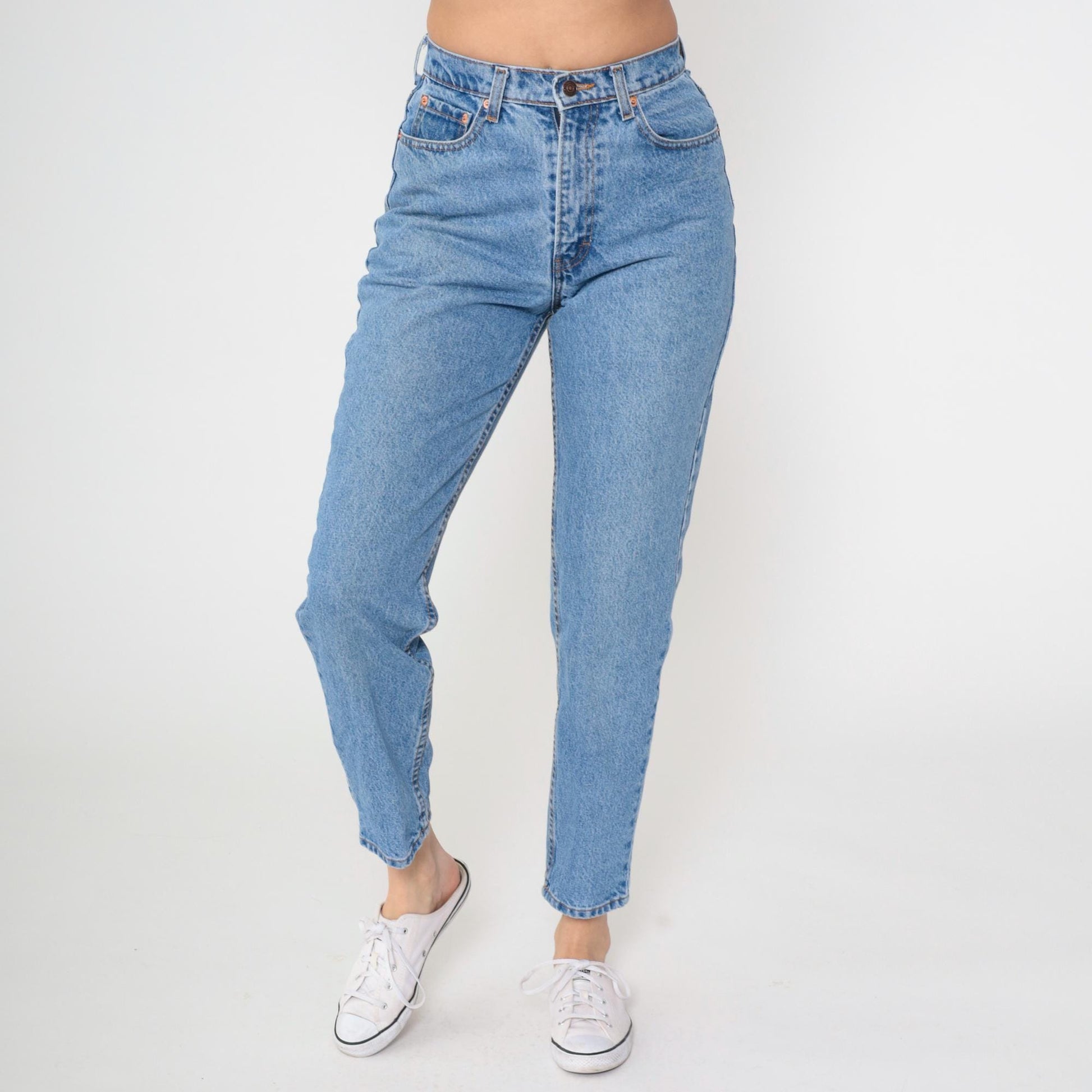 90s Jordache High-Waisted Tapered Jeans Blue Denim Small