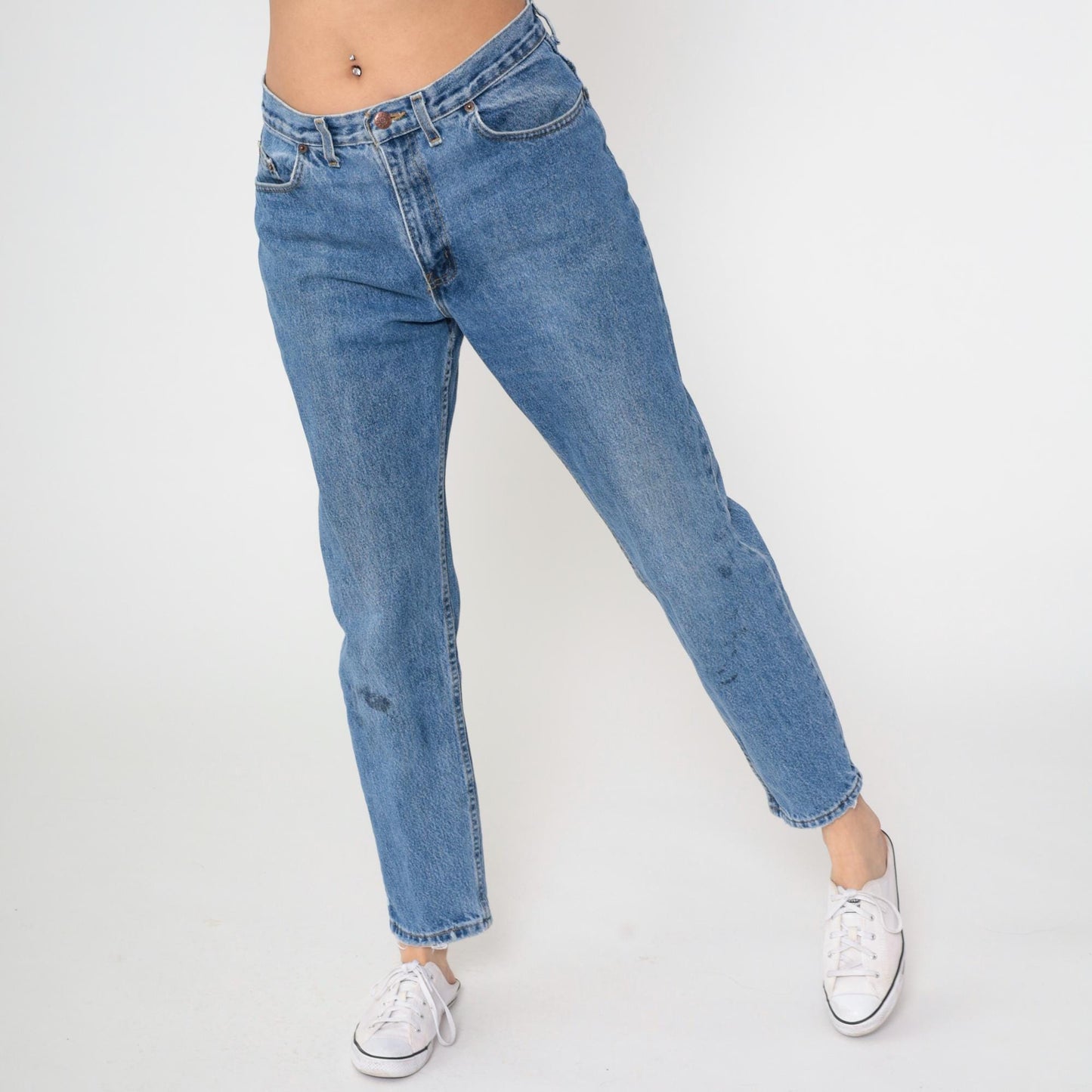 90s Faded Glory High-Rise Straight Leg Jeans Blue Denim 32x30