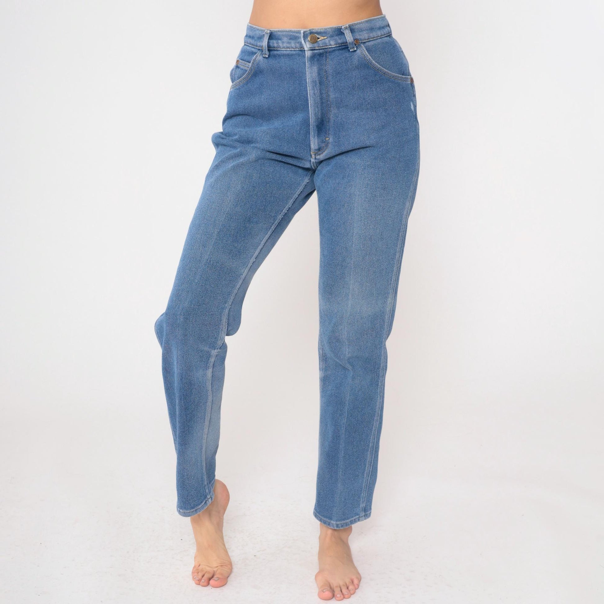 80s Lee Riders High Waisted Mom Jeans Blue Denim Tapered Medium